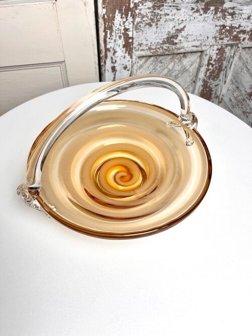 Vintage Blown Glass Swirl Bowl