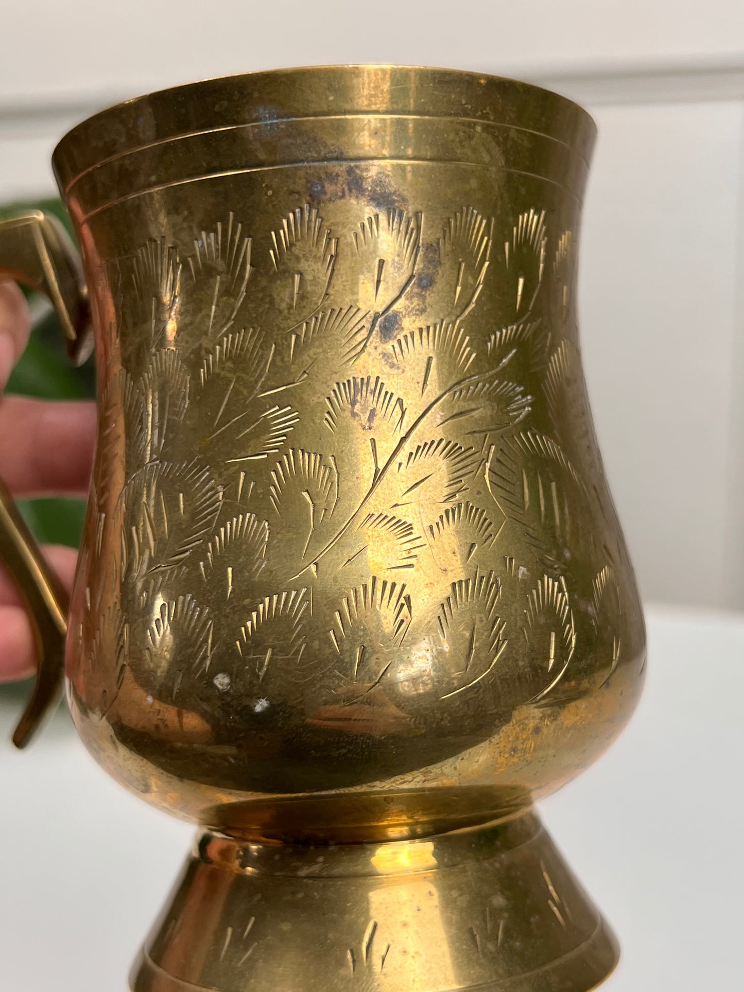 Etched Brass Mug