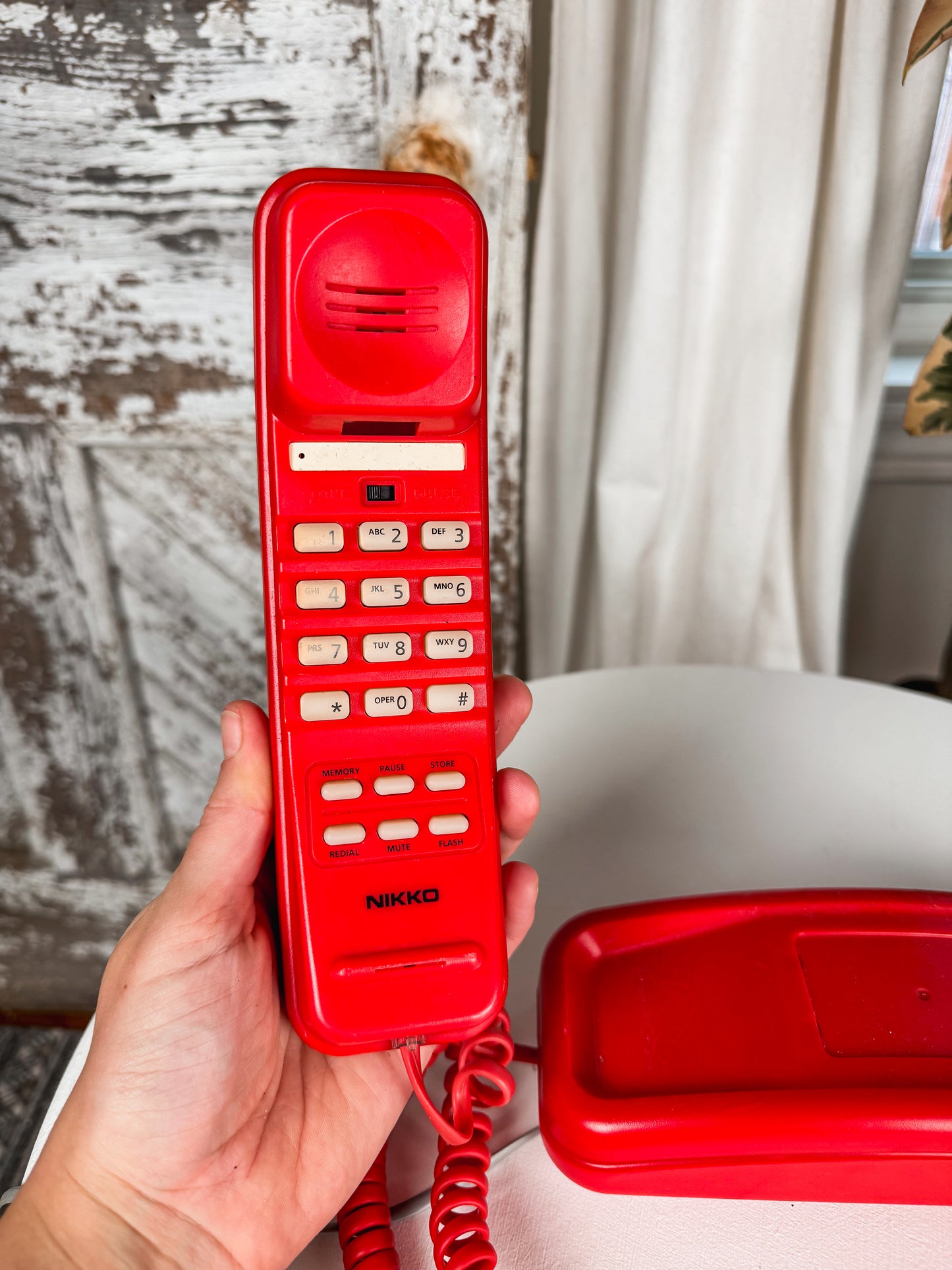 Retro Cherry Red Wall Phone