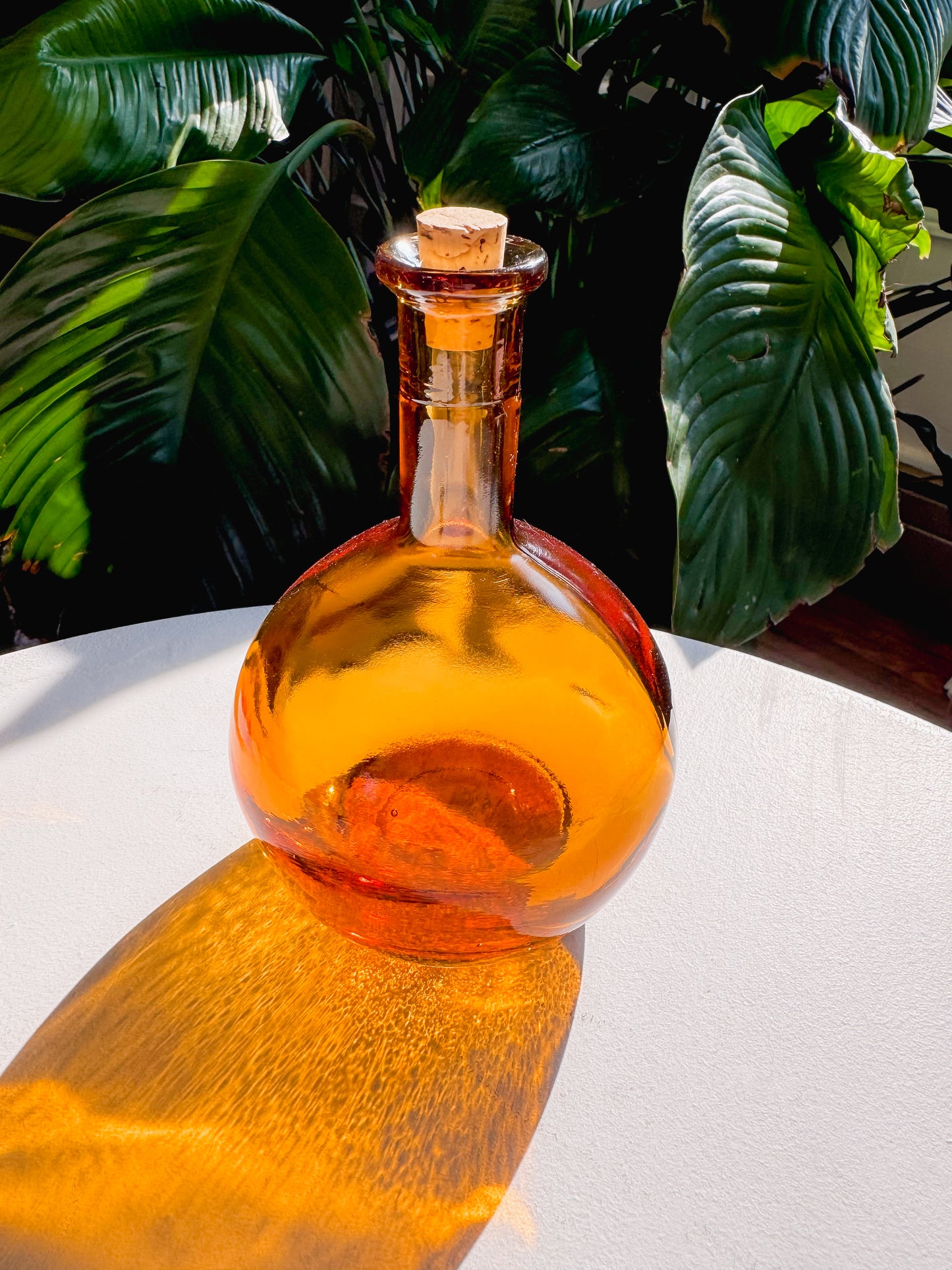 Amber Glass Bottle with Cork