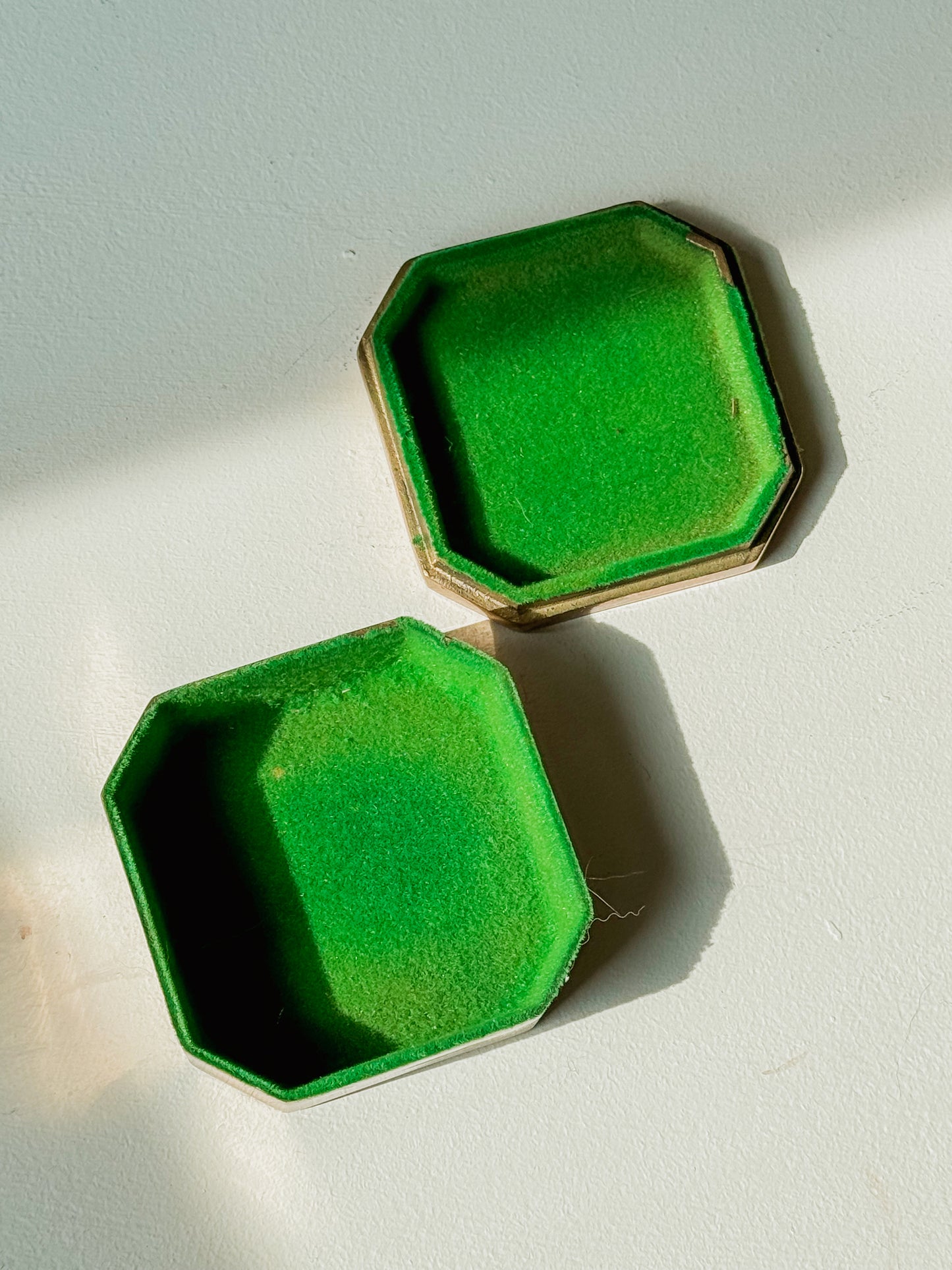 Brass Box with Green Velvet