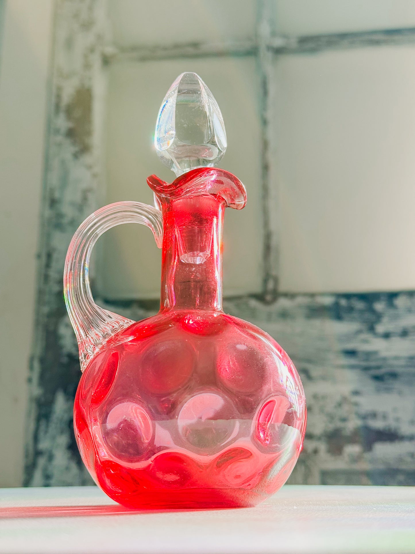 Cranberry Coin Dot Cruet