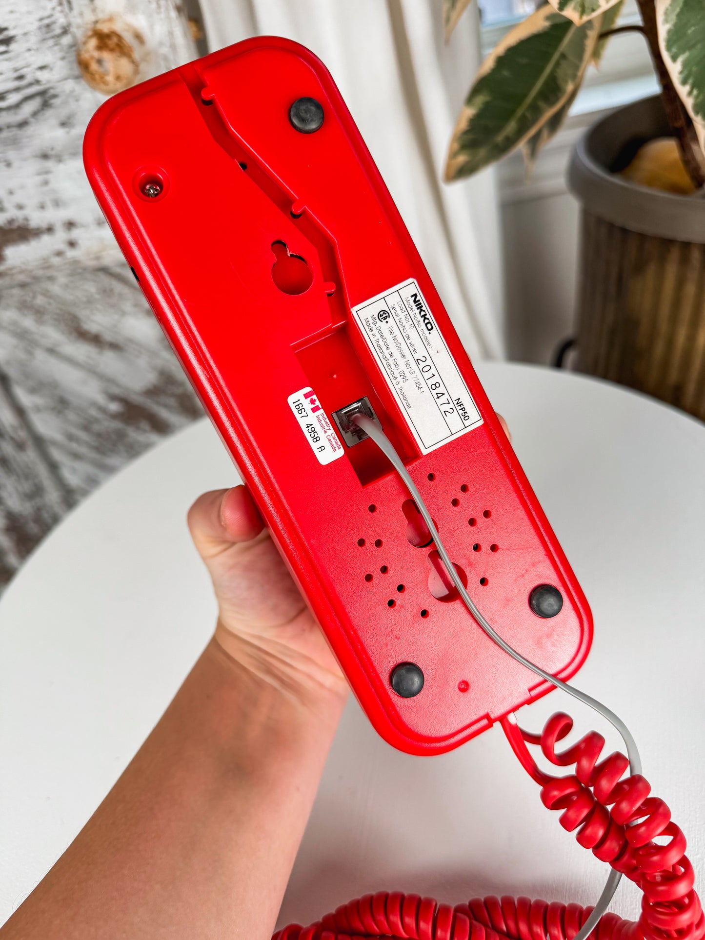 Retro Cherry Red Wall Phone