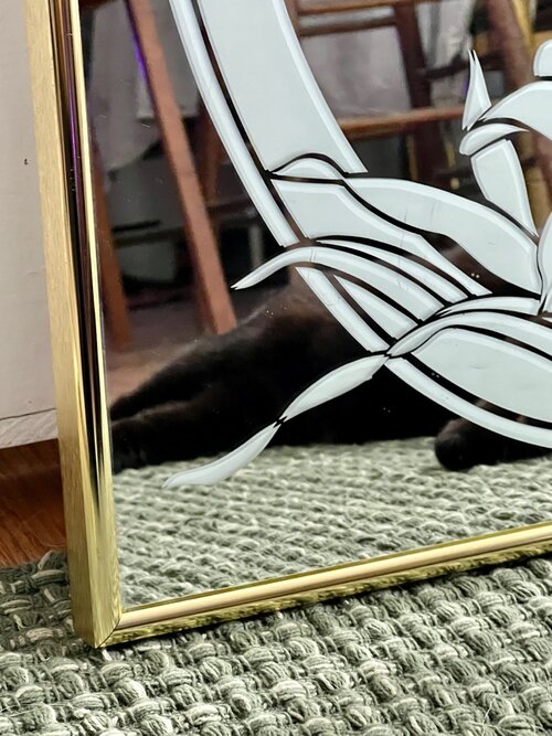 Vintage Brass Framed Mirror