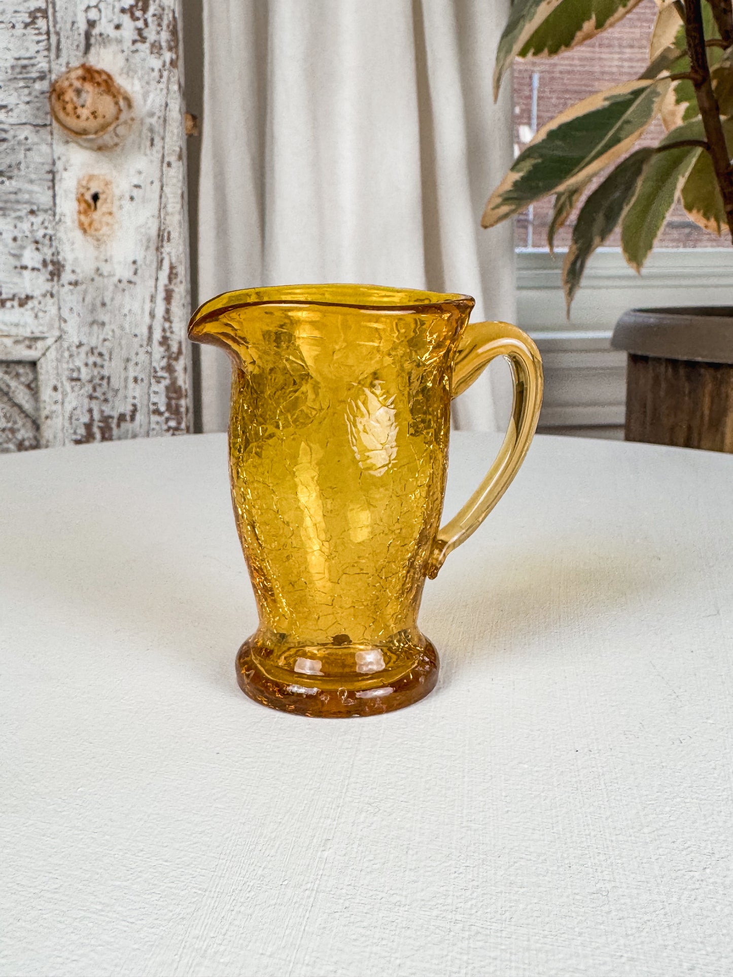 Hand Blown Amberina Mini Glass Pitcher