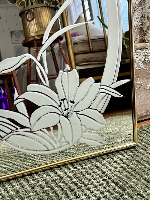 Vintage Brass Framed Mirror