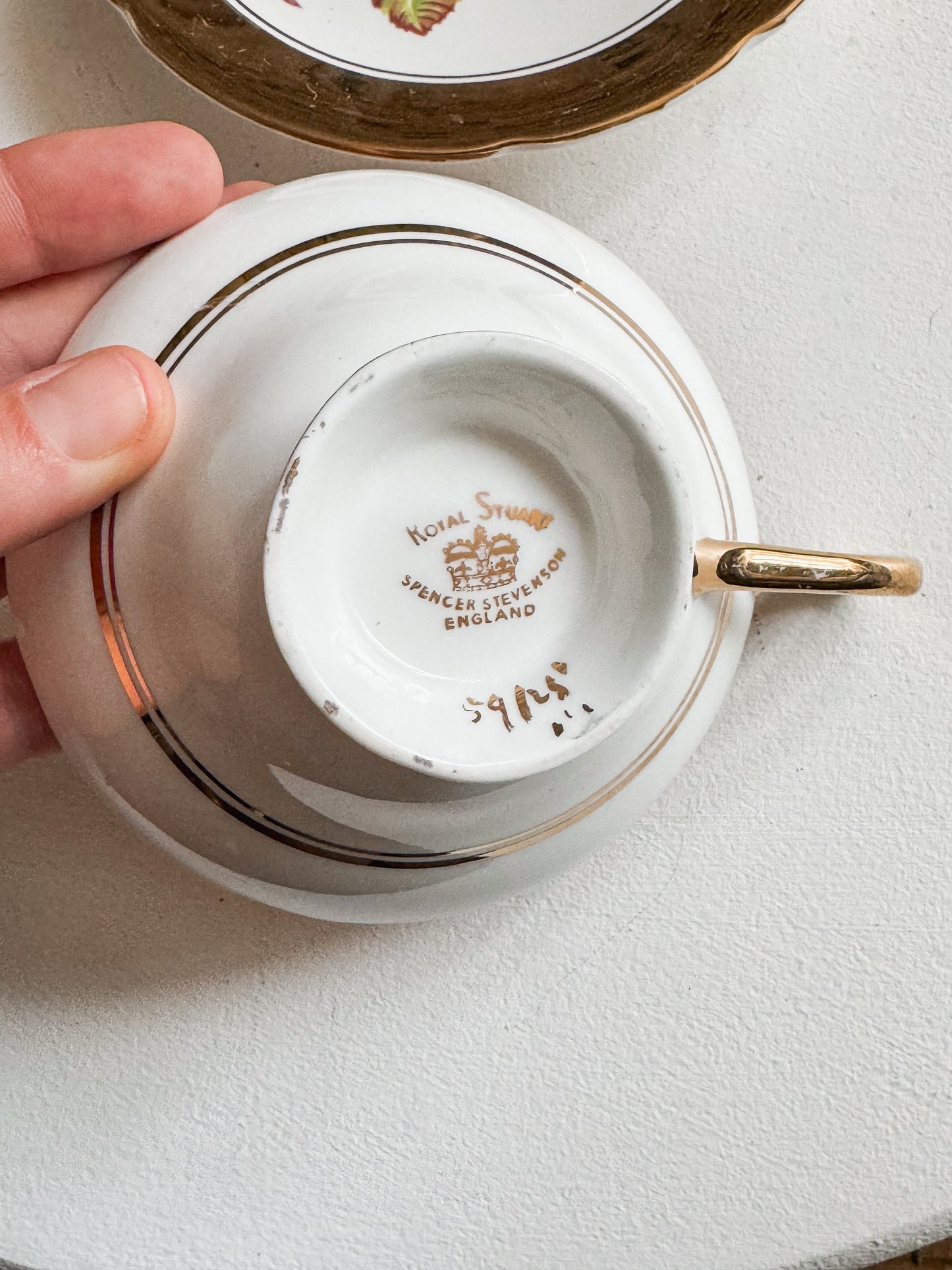 1950s Royal Stuart Floral & Gold Teacup