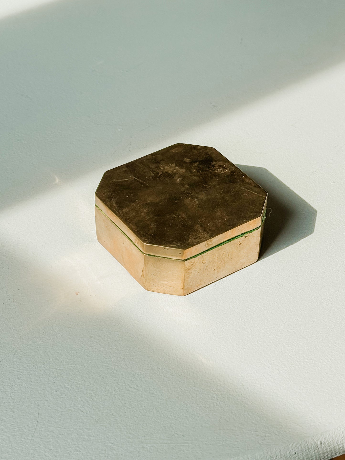 Brass Box with Green Velvet