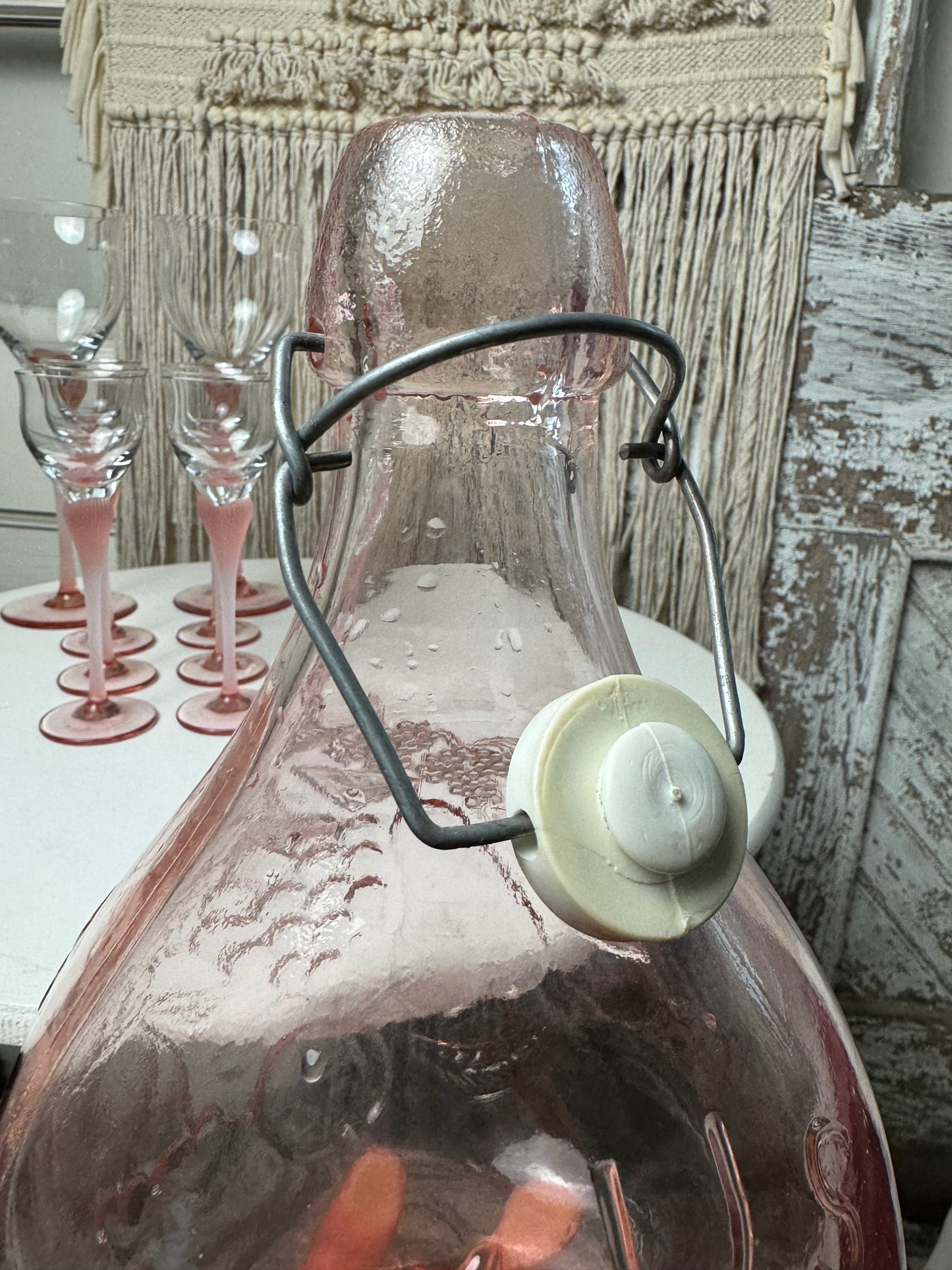 Jus de Fruits Pink Glass Jug