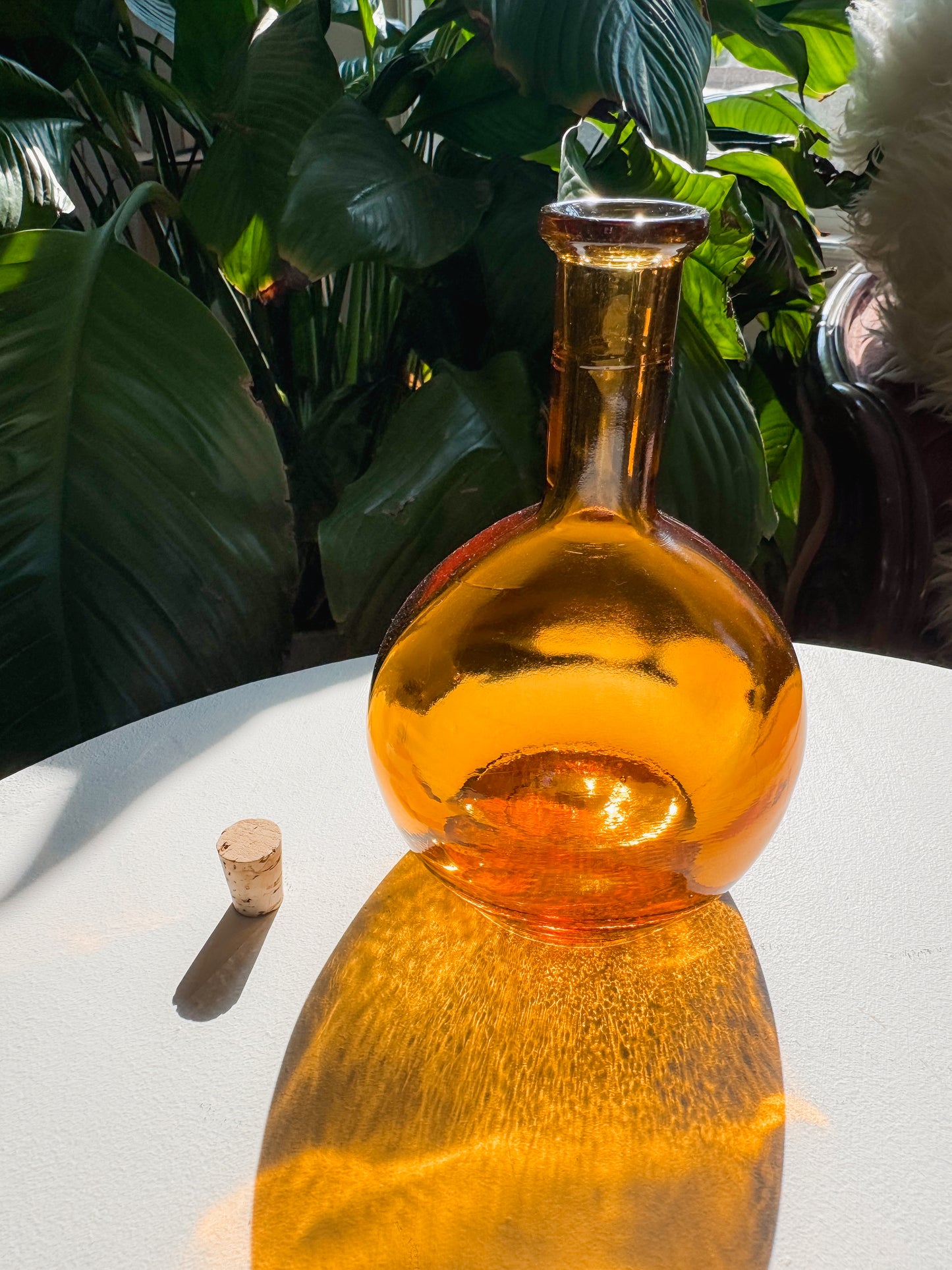 Amber Glass Bottle with Cork