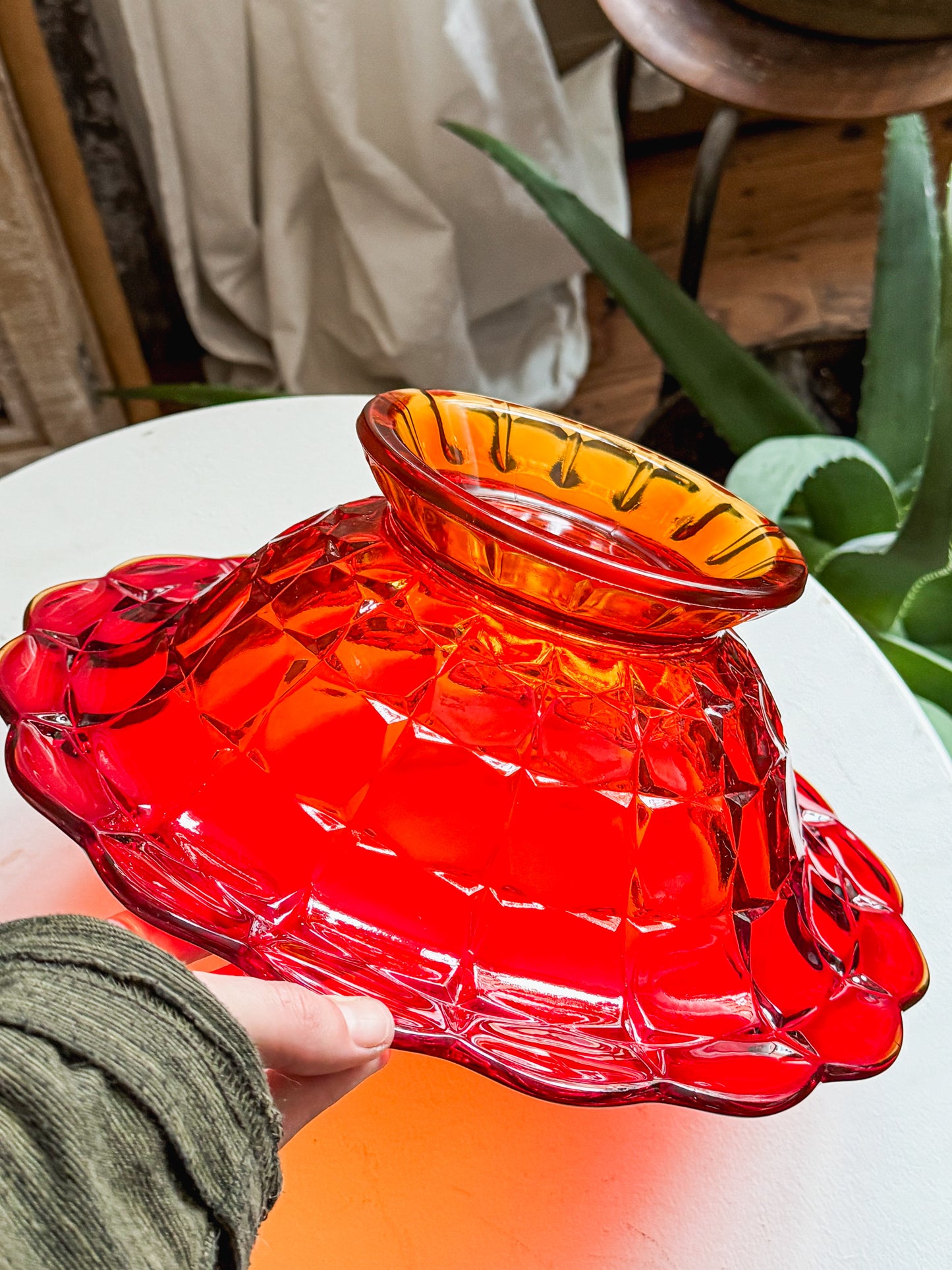 1950s Amberina Indiana Glass Bowl