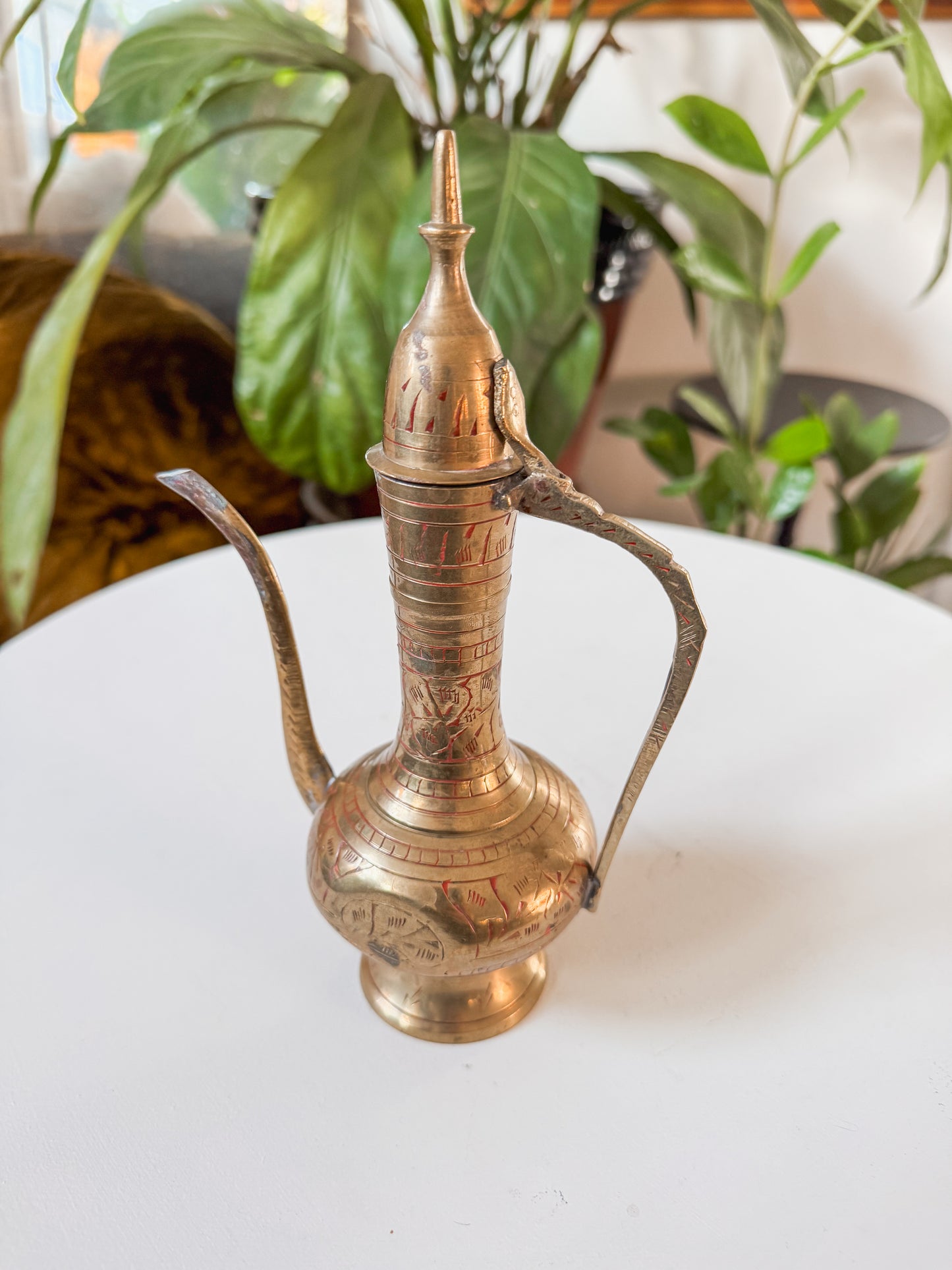 Etched Brass Pitcher/Teapot