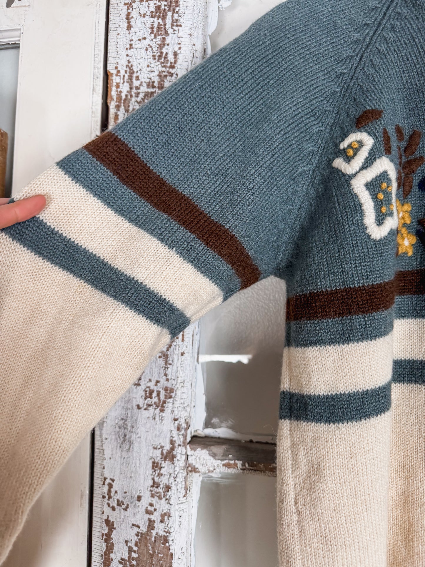 Cozy Floral Wool Sweater