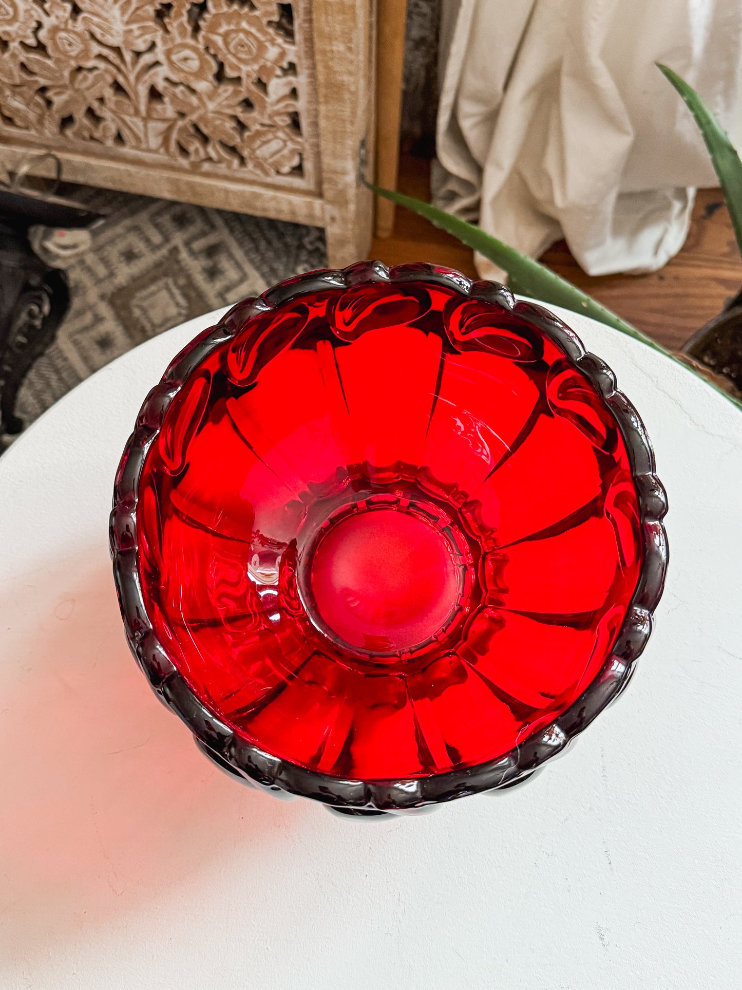 1950s Amberina Indiana Tiara Sunset Bowl