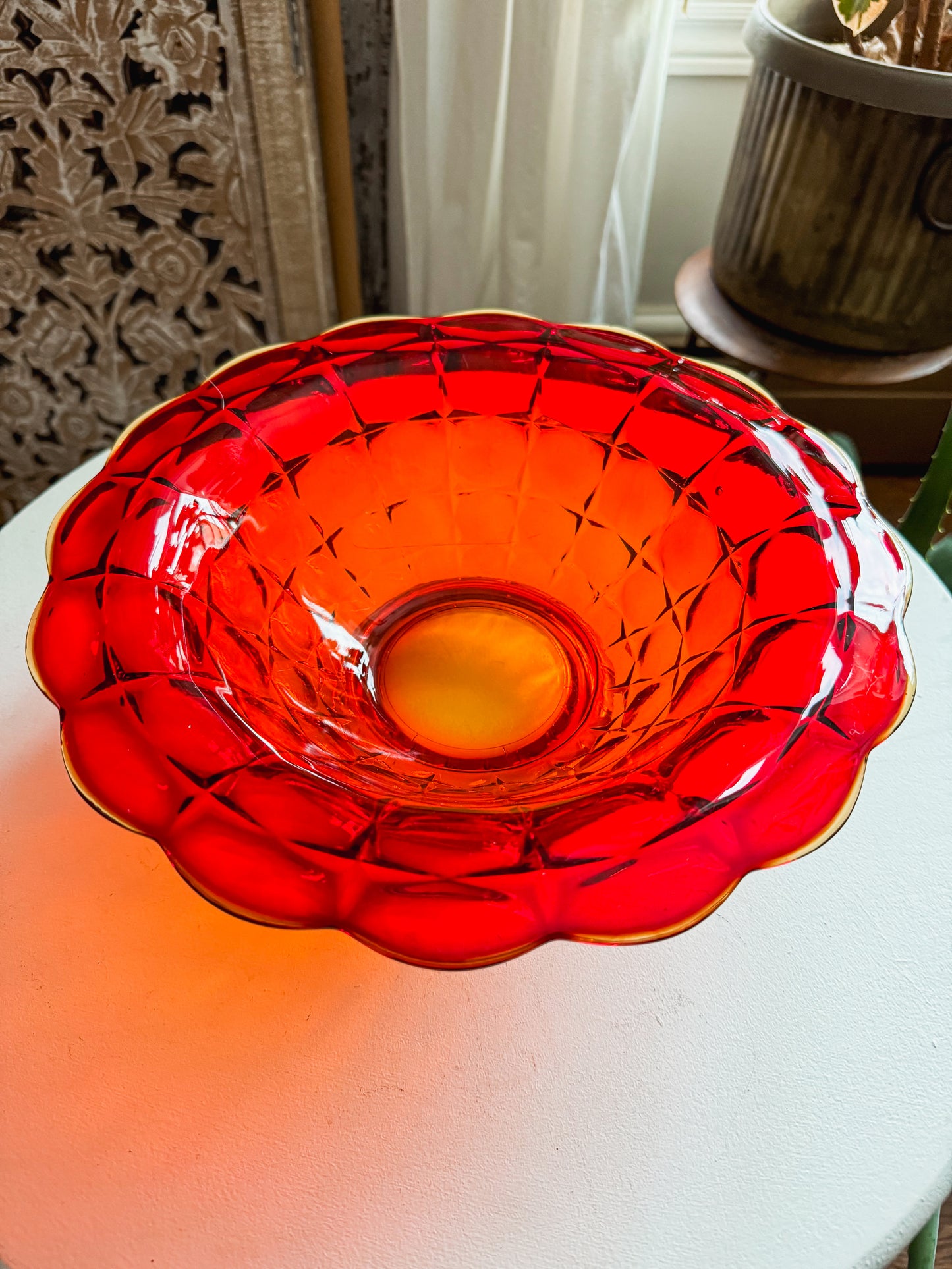 1950s Amberina Indiana Glass Bowl
