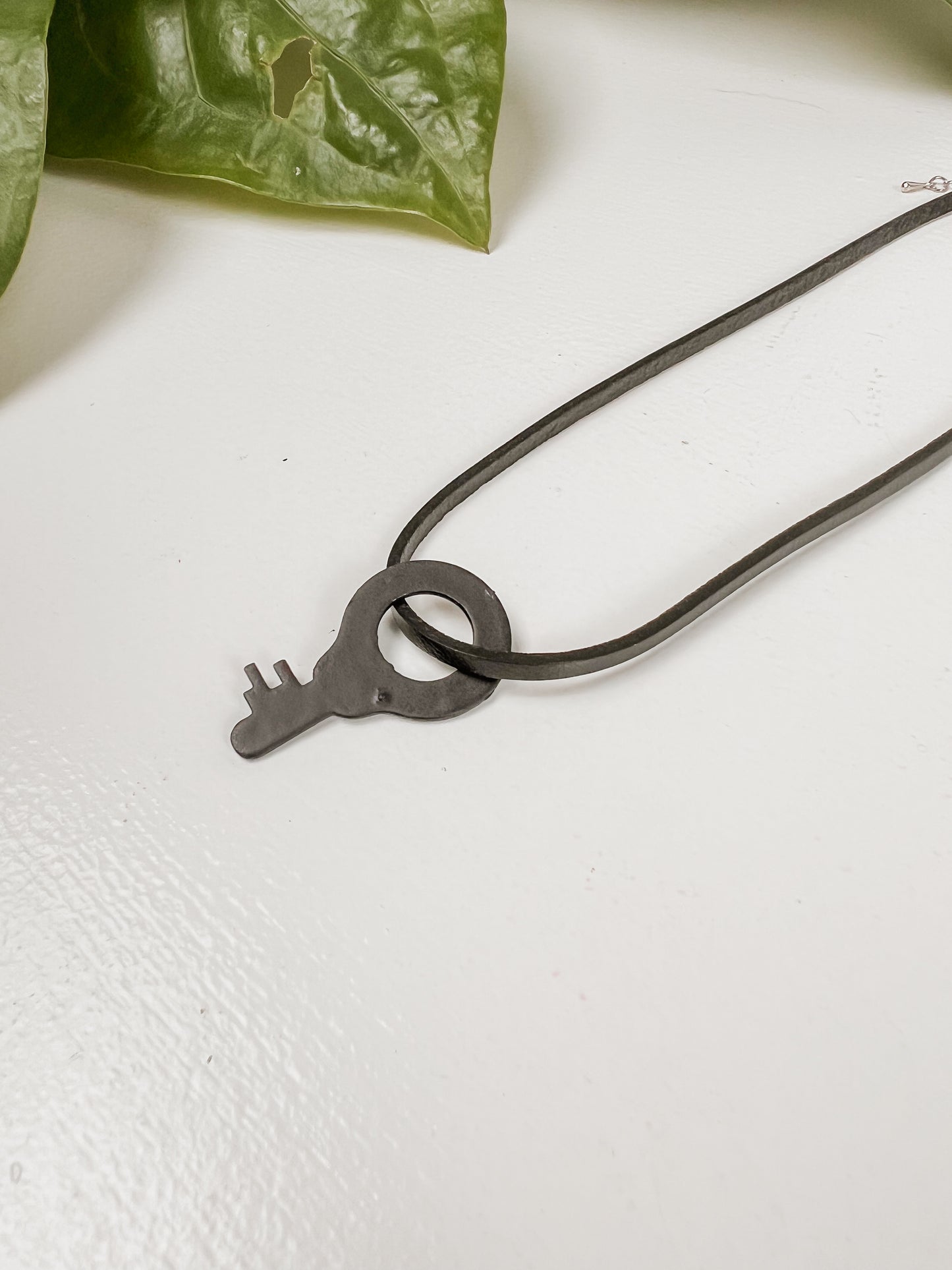 Antique Skeleton Mini Key Choker with Black Suede