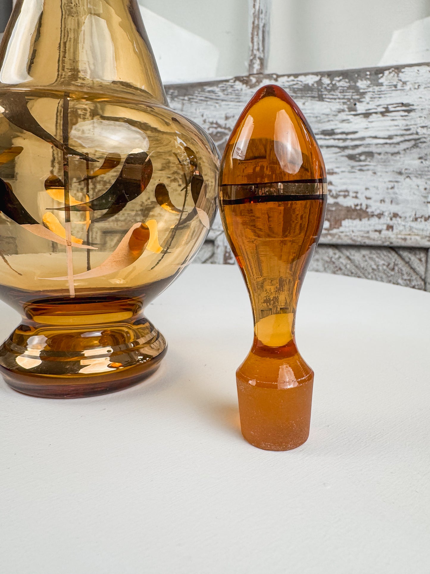 Amber Art Deco Decanter