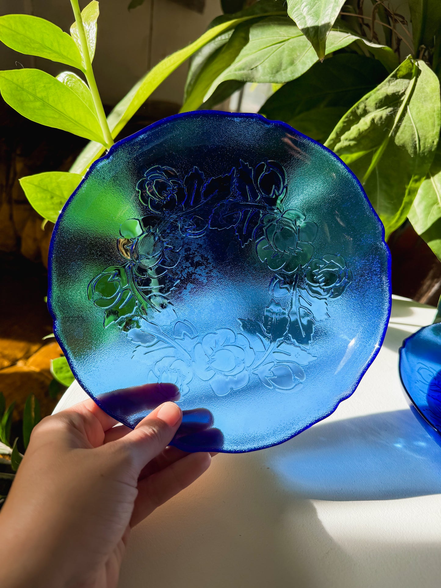 Vintage Arcoroc Cobalt Plates