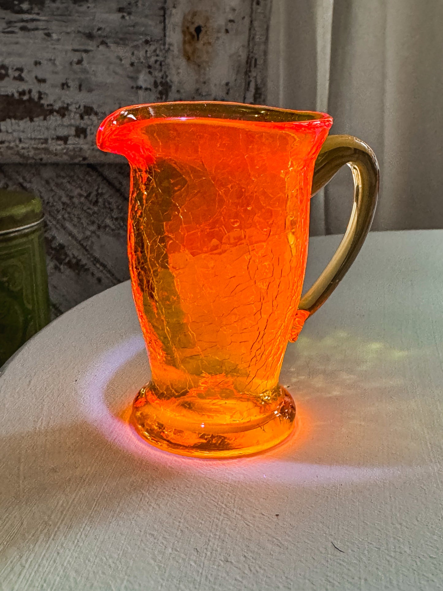 Hand Blown Amberina Mini Glass Pitcher