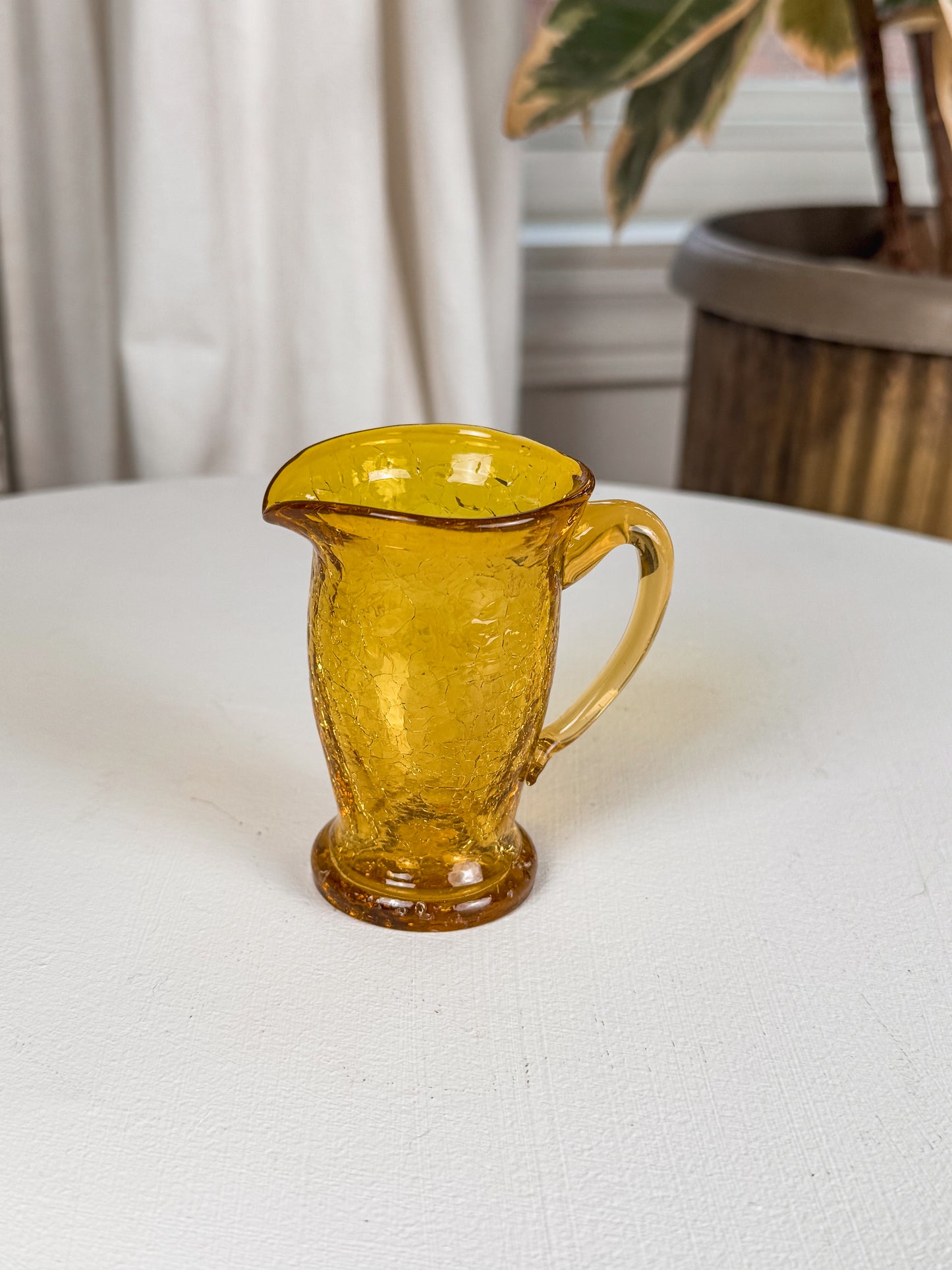 Hand Blown Amberina Mini Glass Pitcher