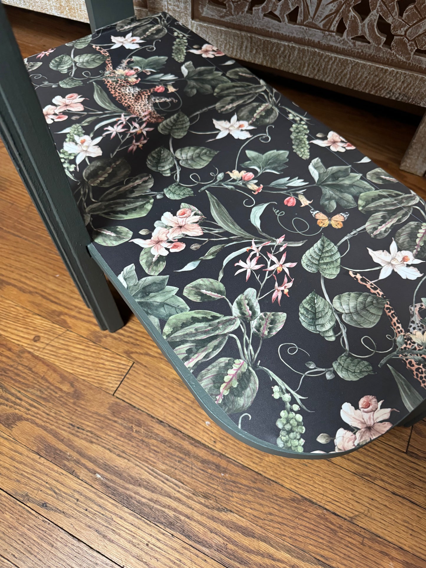 Refinished Half Moon End Table