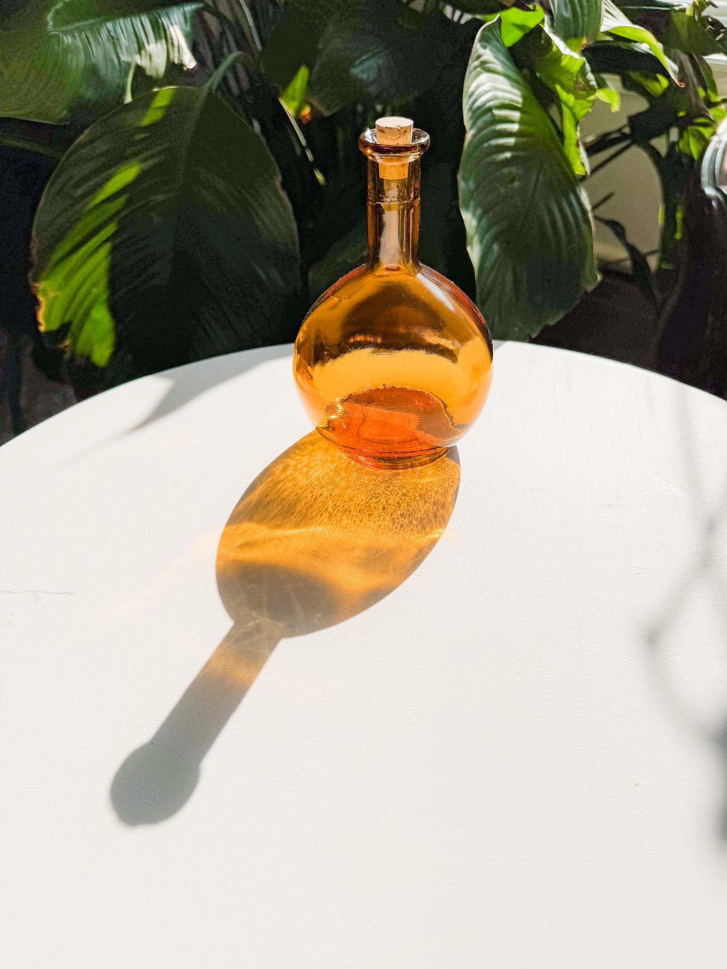 Amber Glass Bottle with Cork