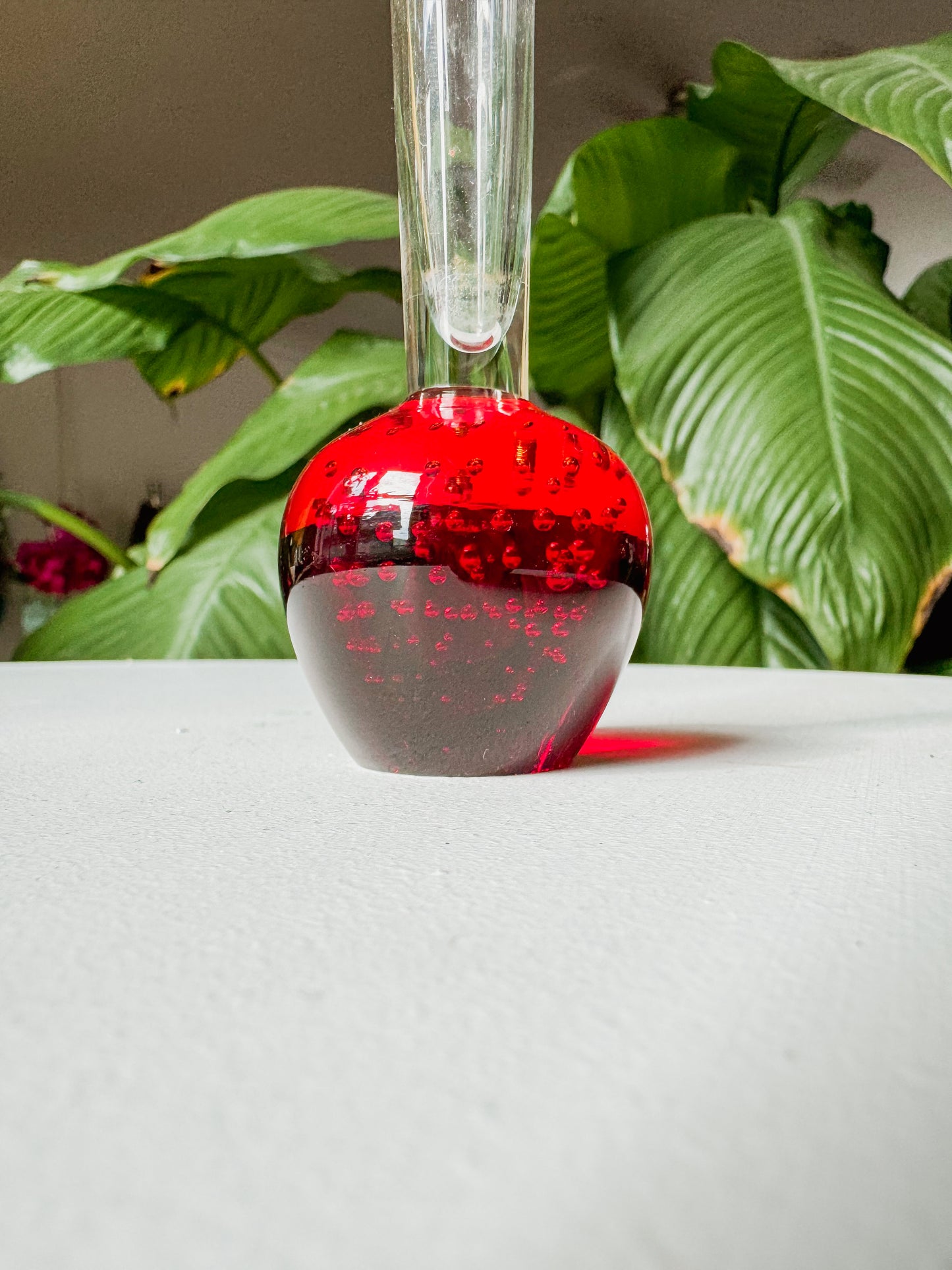 Bubble Ruby Red Bud Vase