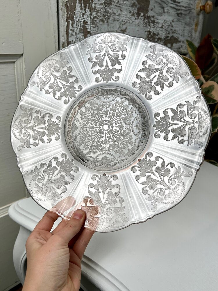 Vintage Mac-Beth Evans American Sweetheart Pink Depression Plate