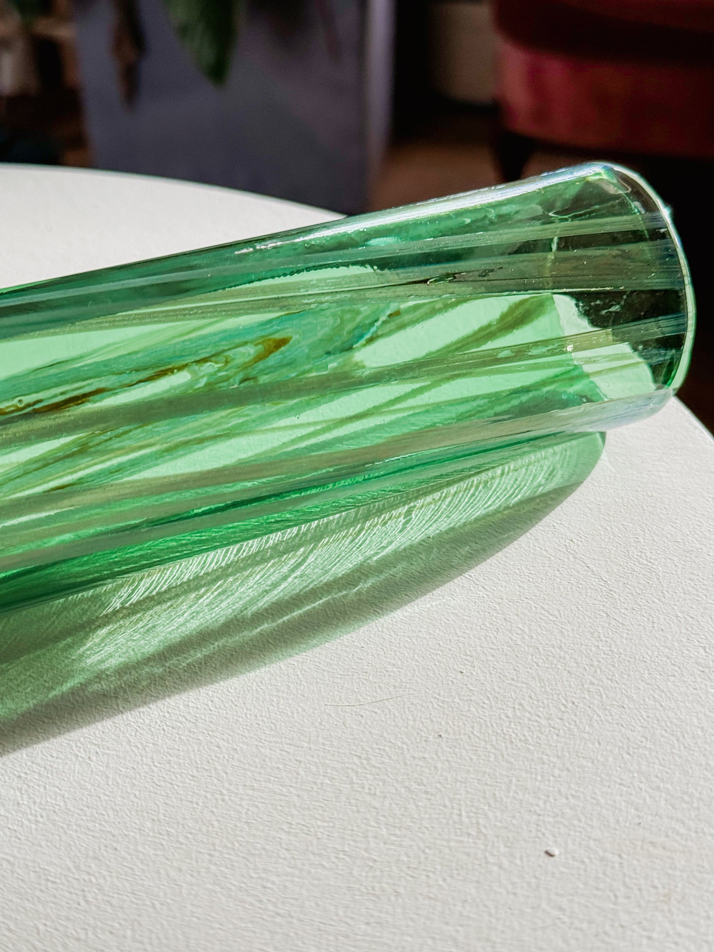 Tall Hand Blown Art Glass Vase