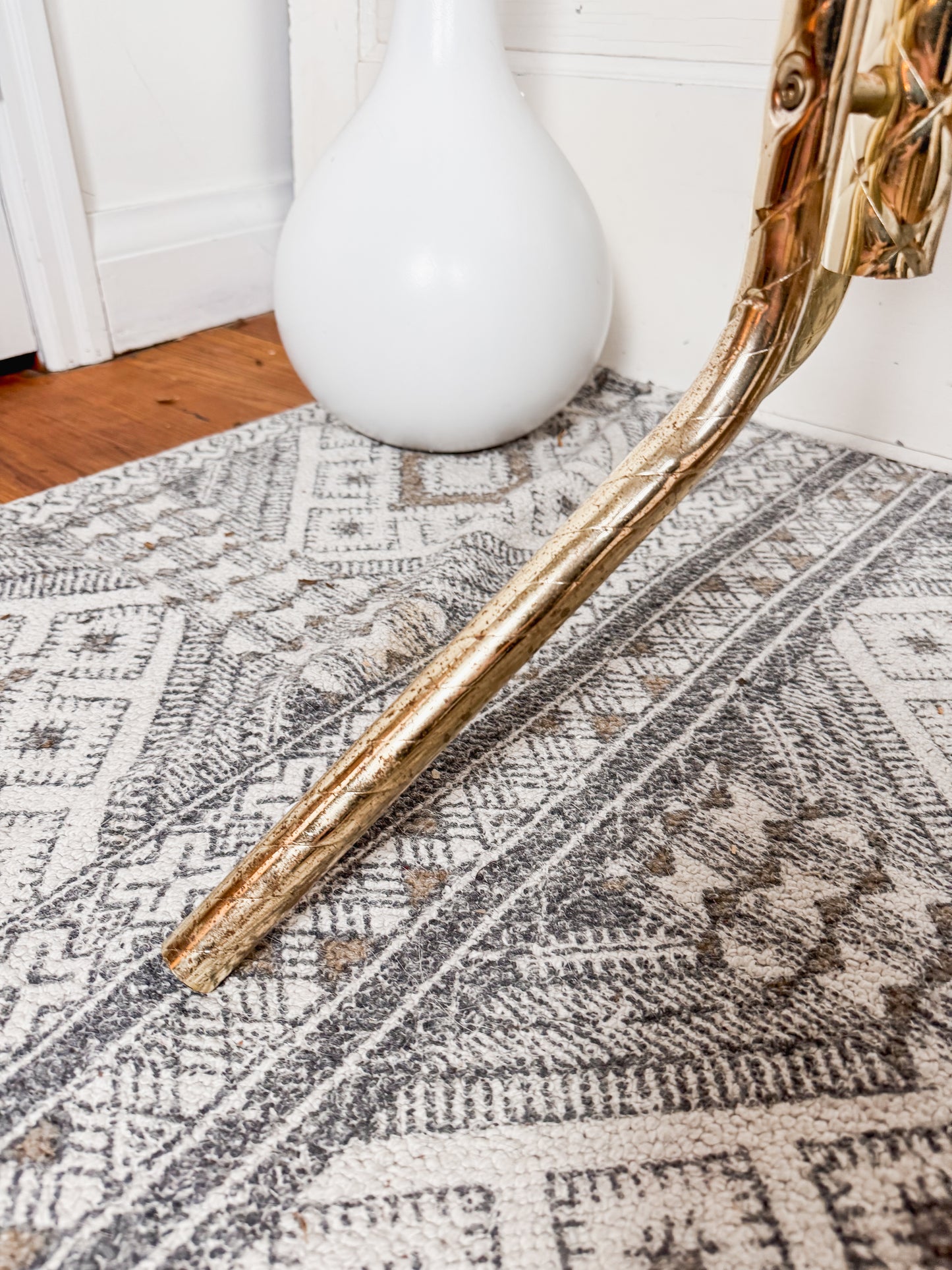 Free Standing Brass Mirror