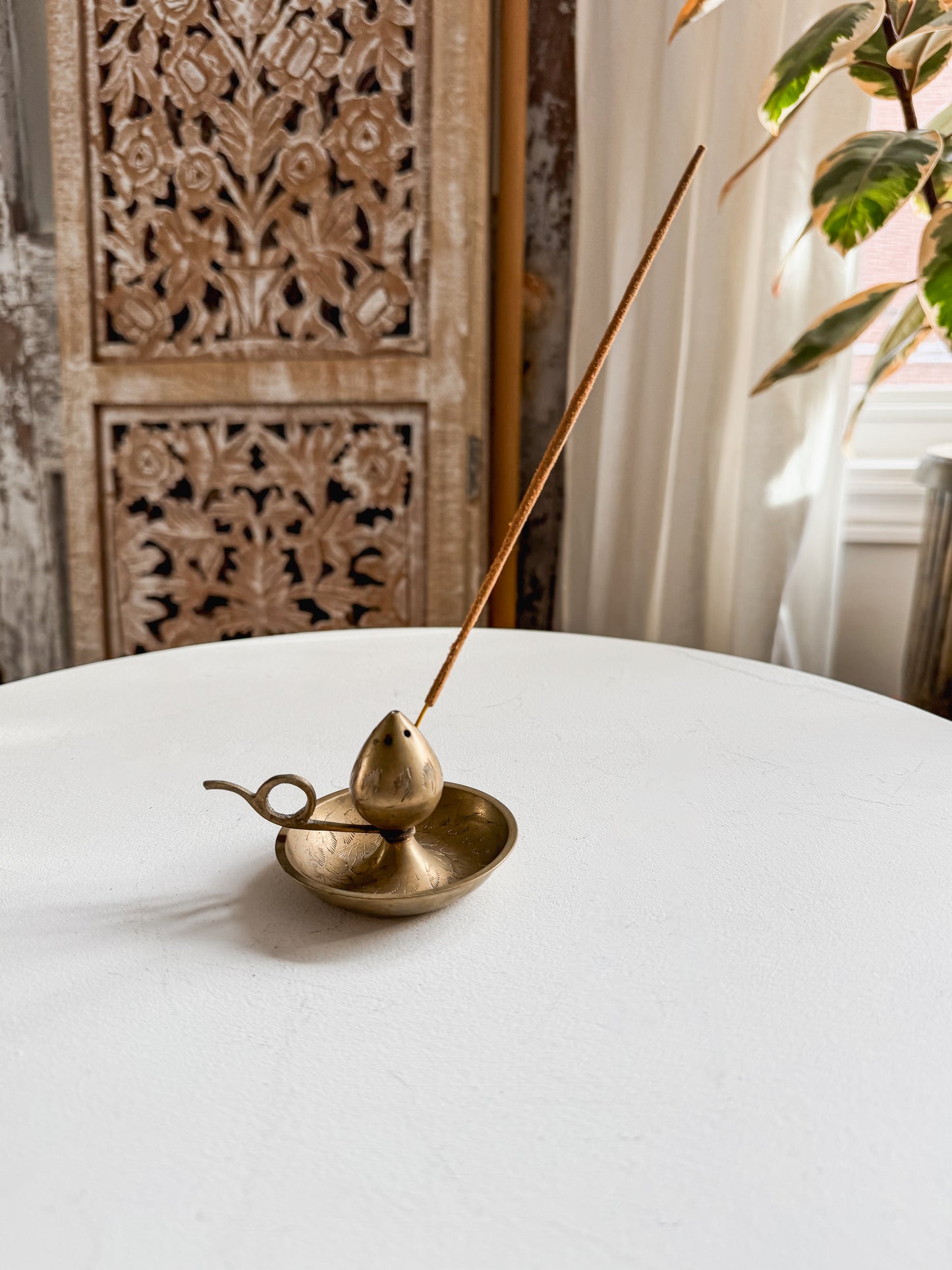 Brass Incense Candle Style Holder