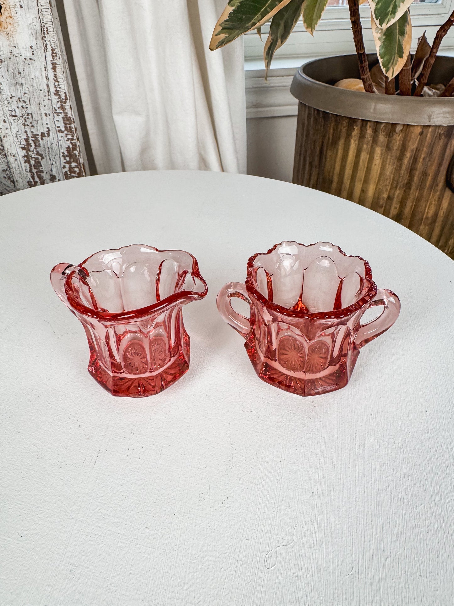 Deep Pink Mini Creamer & Sugar Bowl