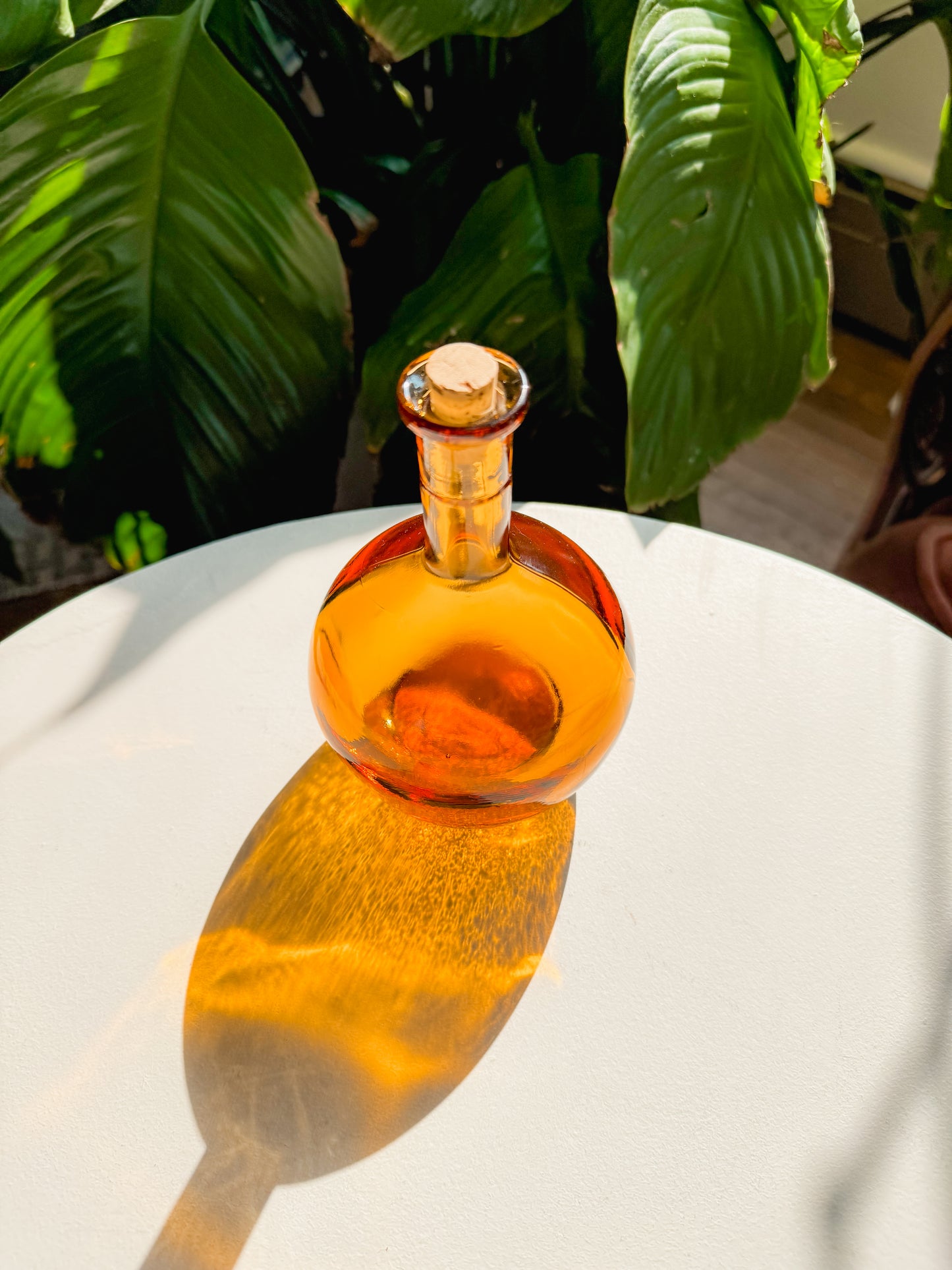 Amber Glass Bottle with Cork