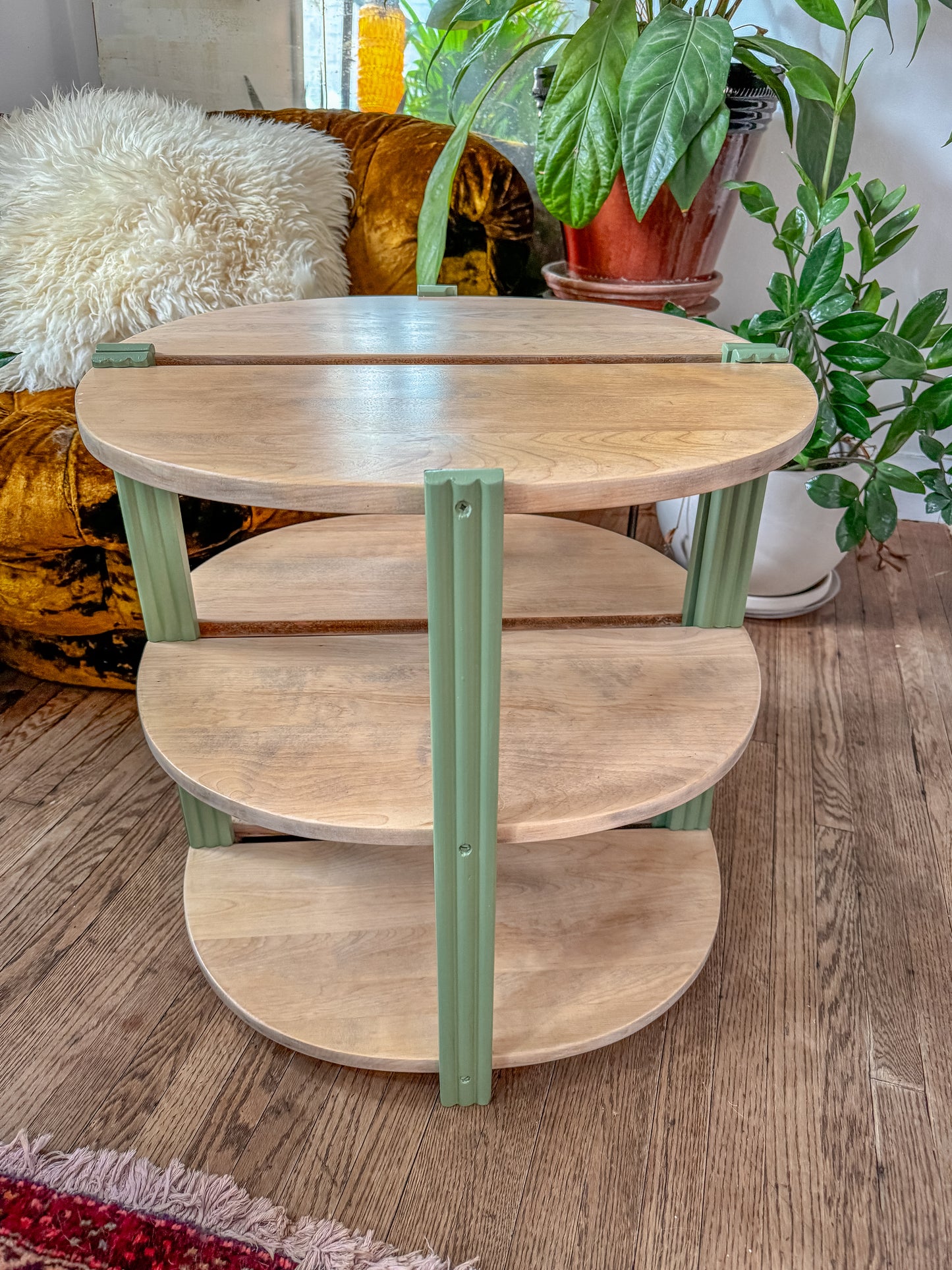 Solid Birch Half Moon Side Tables