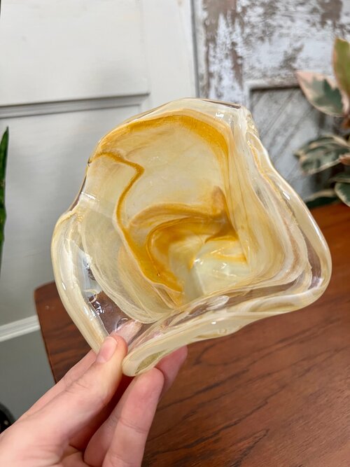 Vintage Peachy Honey Blown Glass Vase