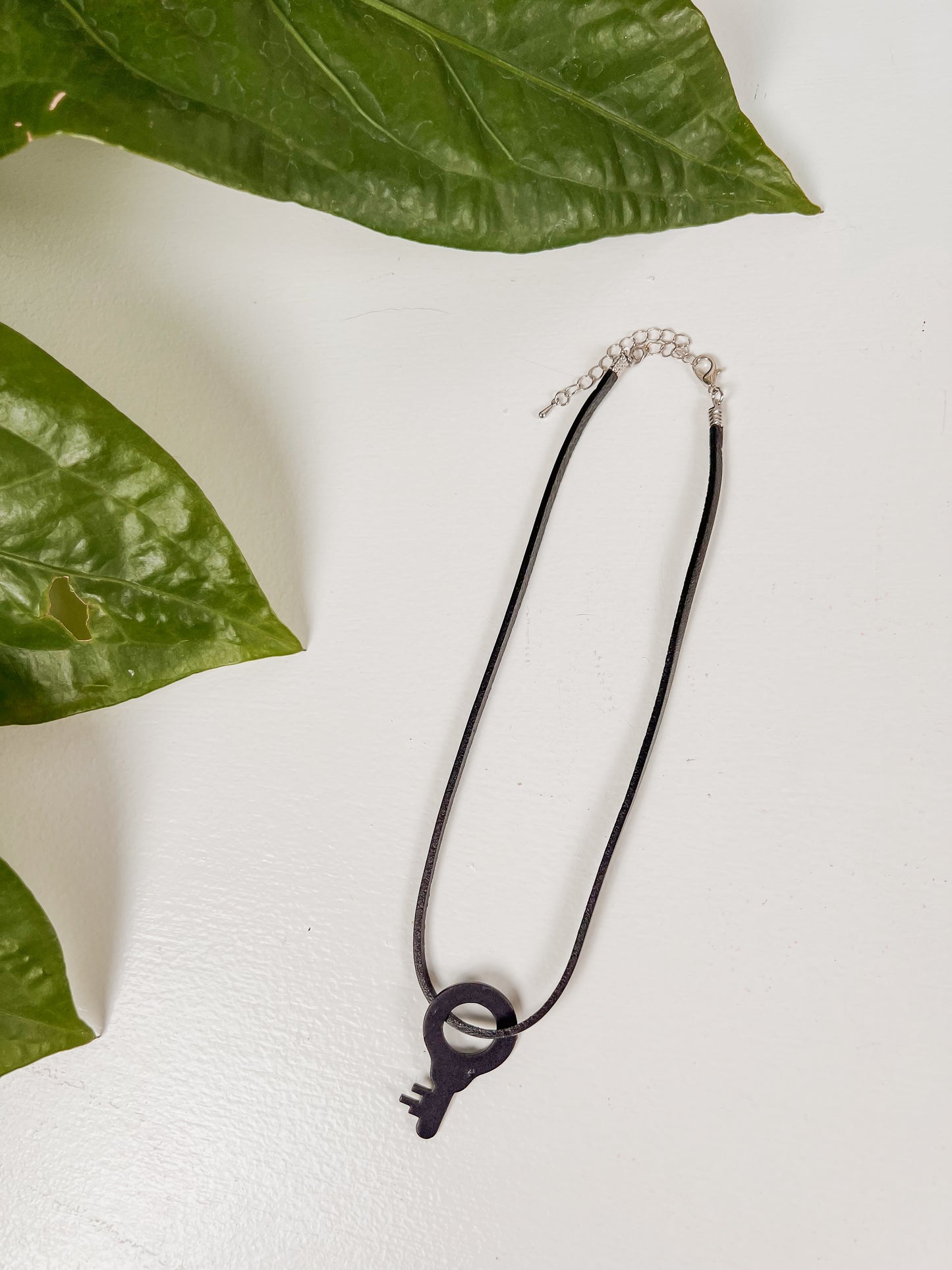 Antique Skeleton Mini Key Choker with Black Suede