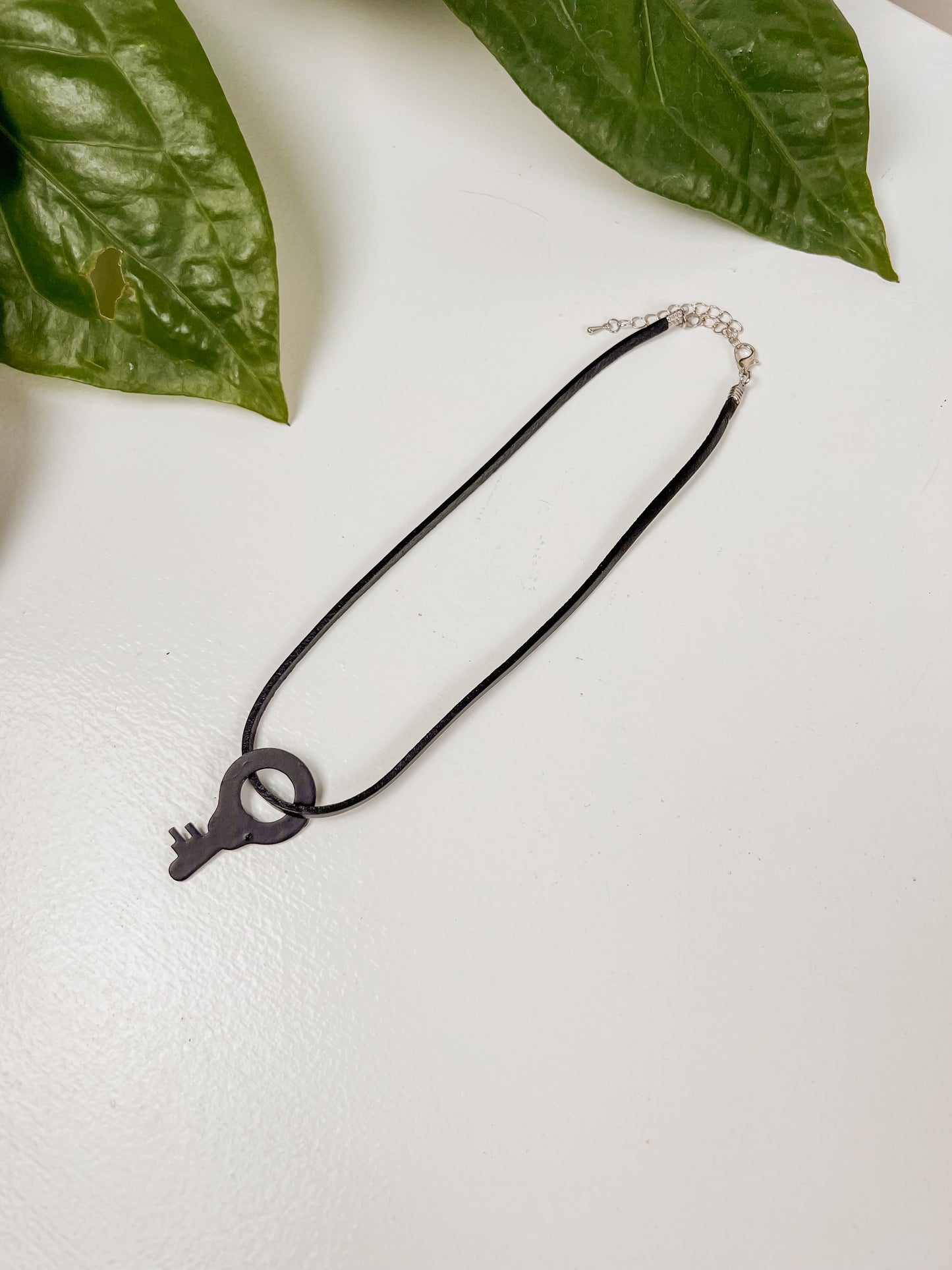 Antique Skeleton Mini Key Choker with Black Suede