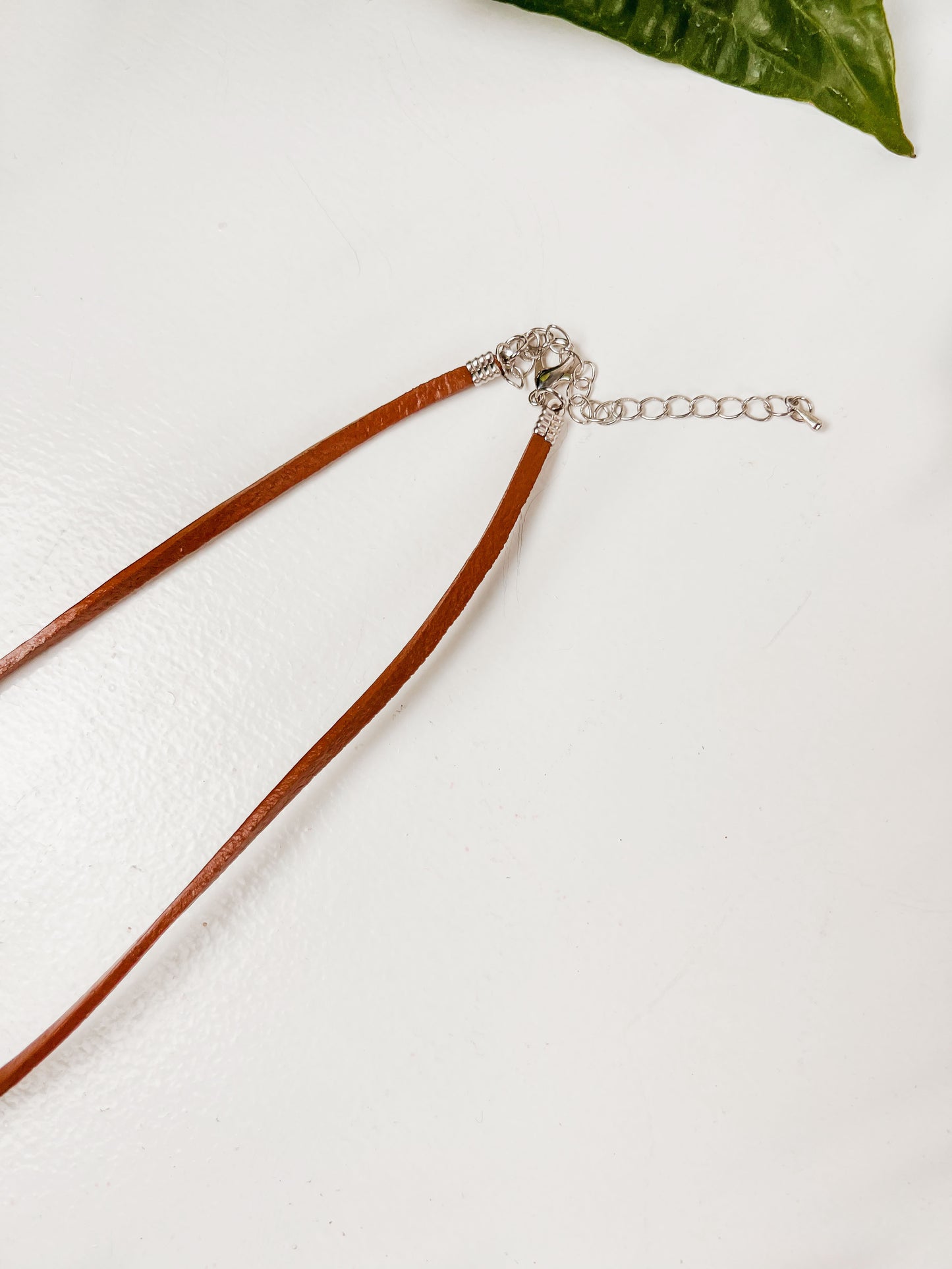 Antique Brass Skeleton Key with Brown Suede Choker