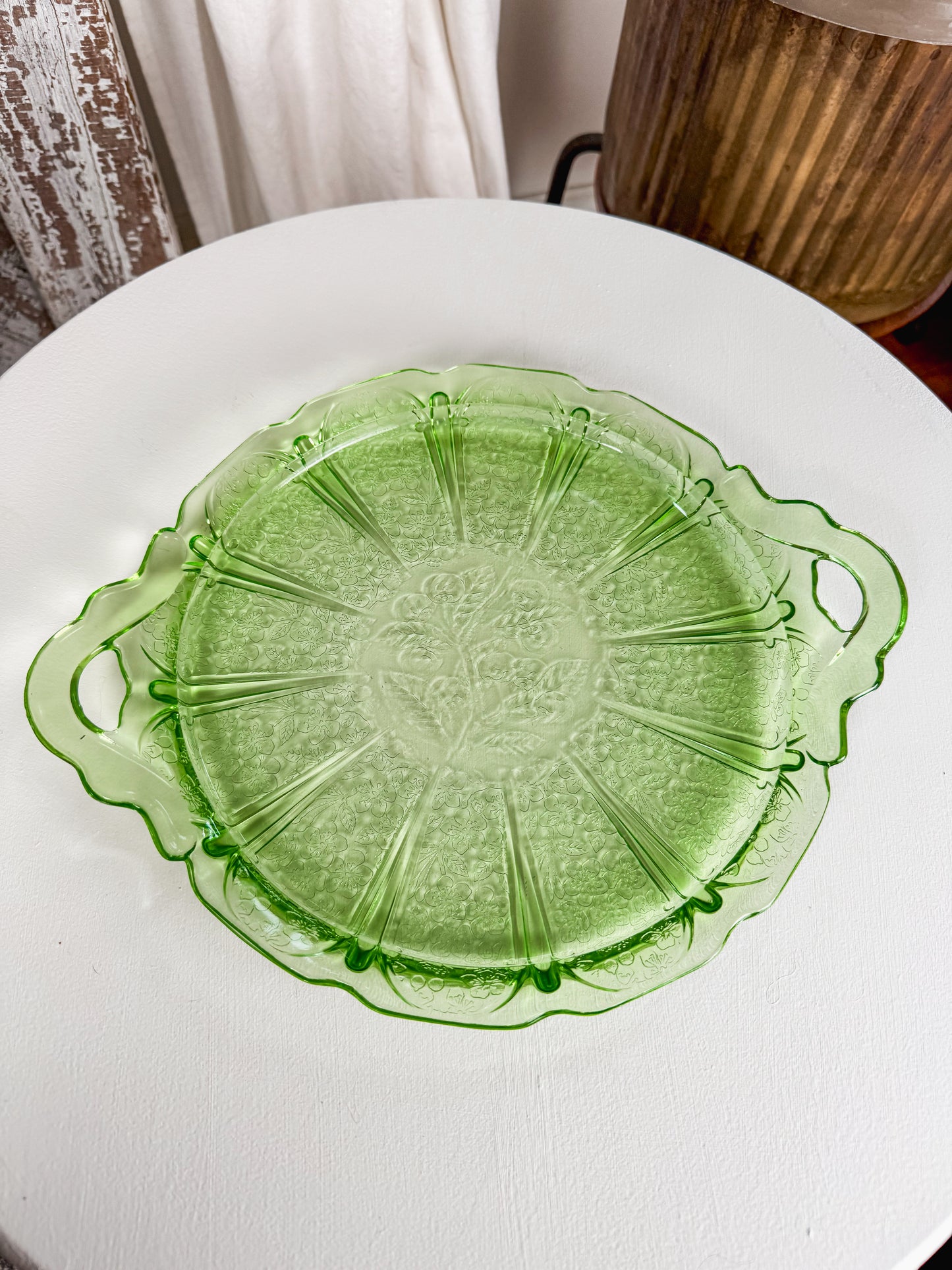 1930s Jeanette Uranium Glass Serving Dish