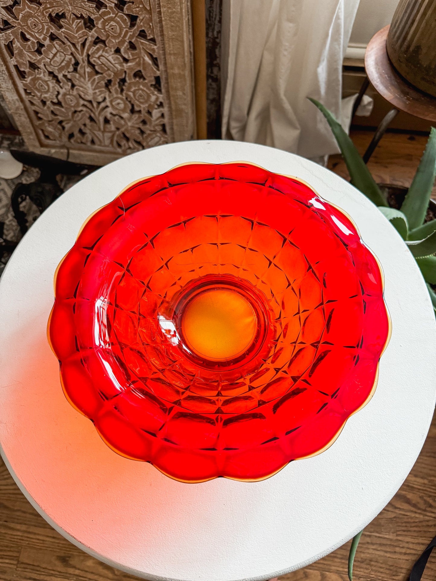1950s Amberina Indiana Glass Bowl