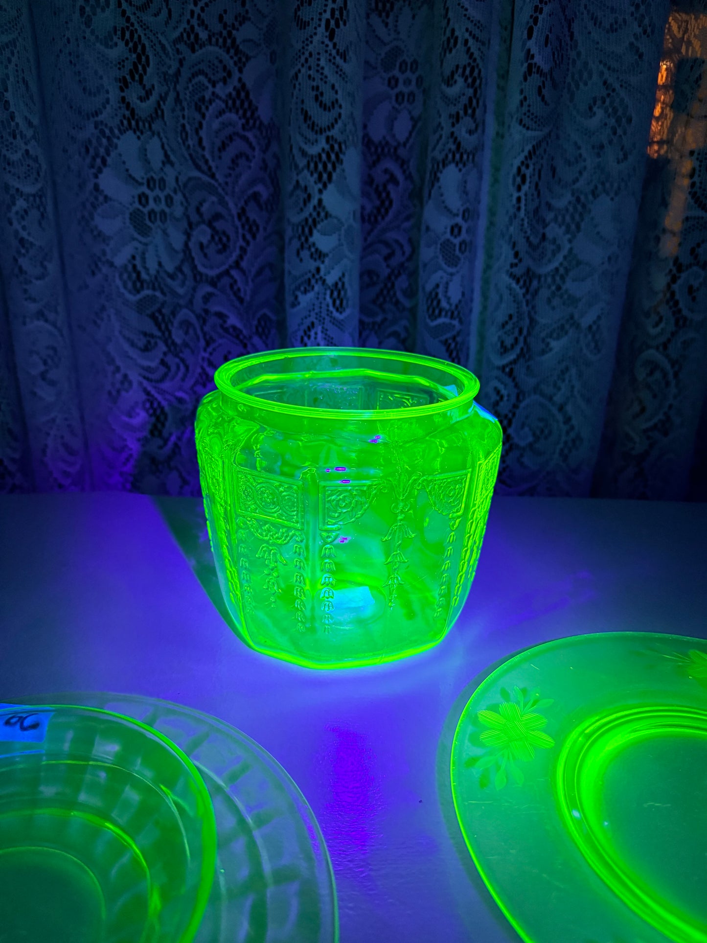 Uranium Glass Cookie Jar