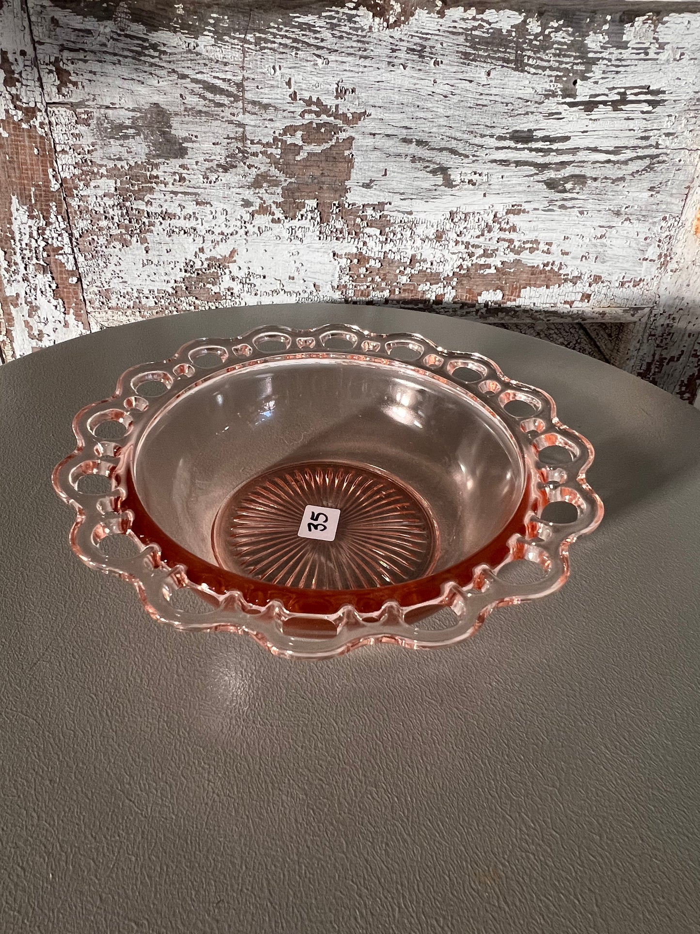 Pink Anchor Hocking Old Colony Glass Serving Bowl