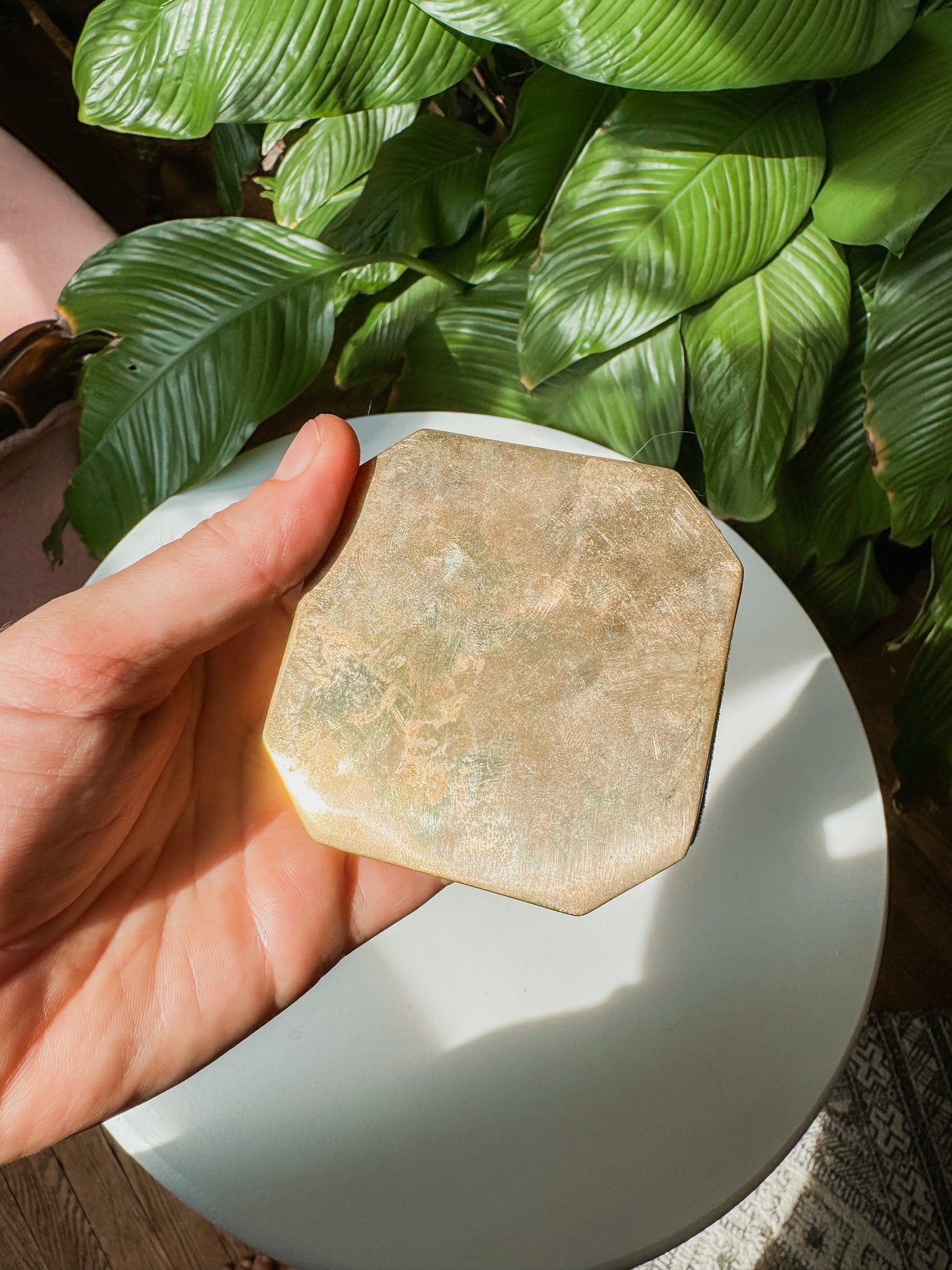 Brass Box with Green Velvet