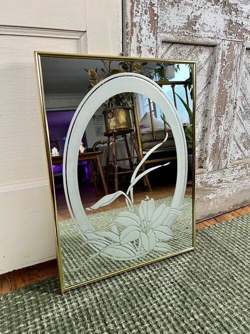 Vintage Brass Framed Mirror