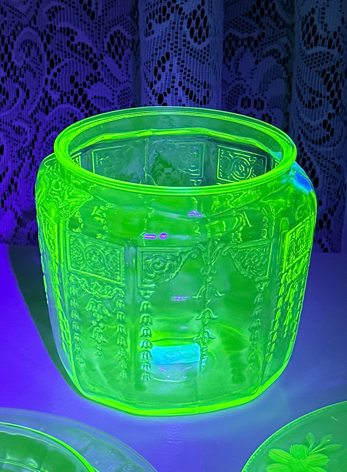 Uranium Glass Cookie Jar