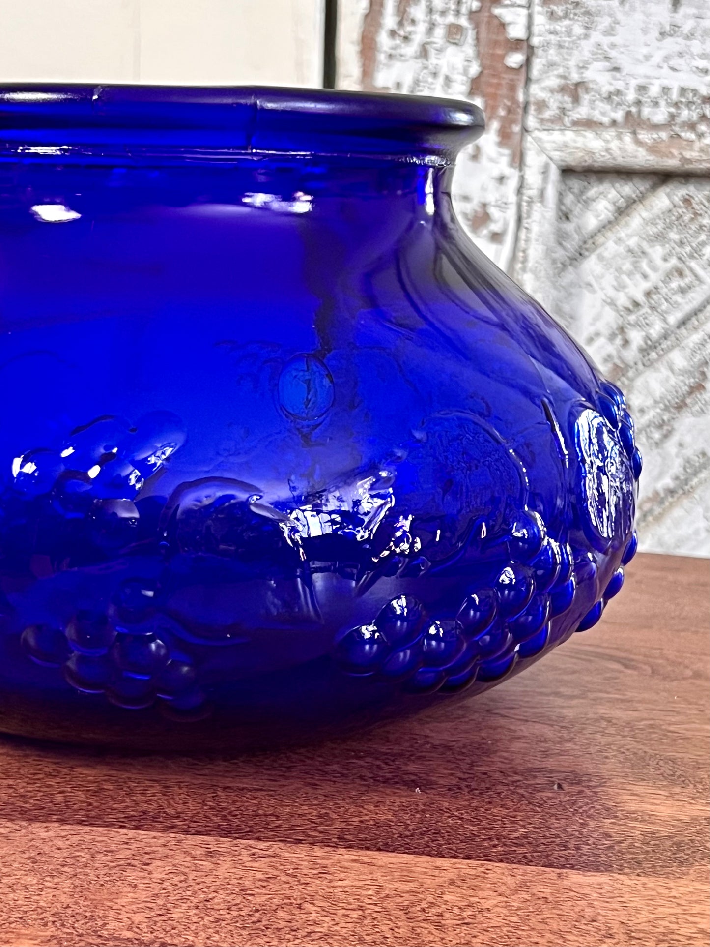 Vintage Cobalt Vase with Fruit