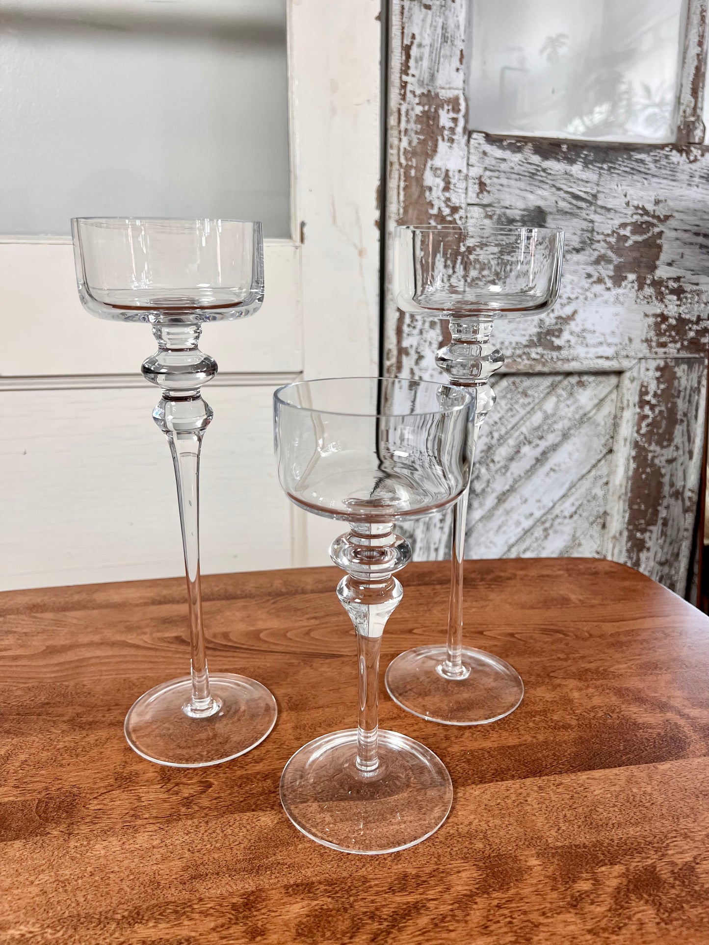 Pre-loved Glass Candle Holders