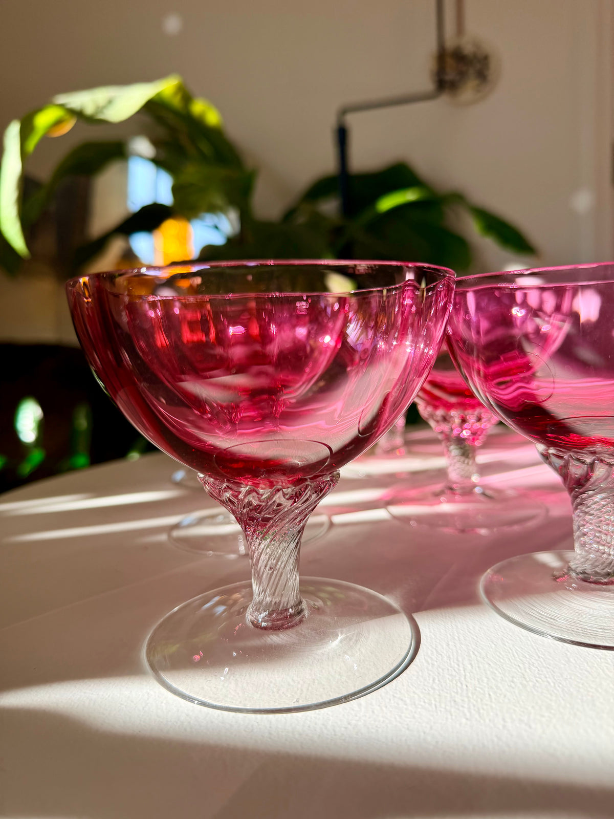 Cranberry Glass Dessert Cups