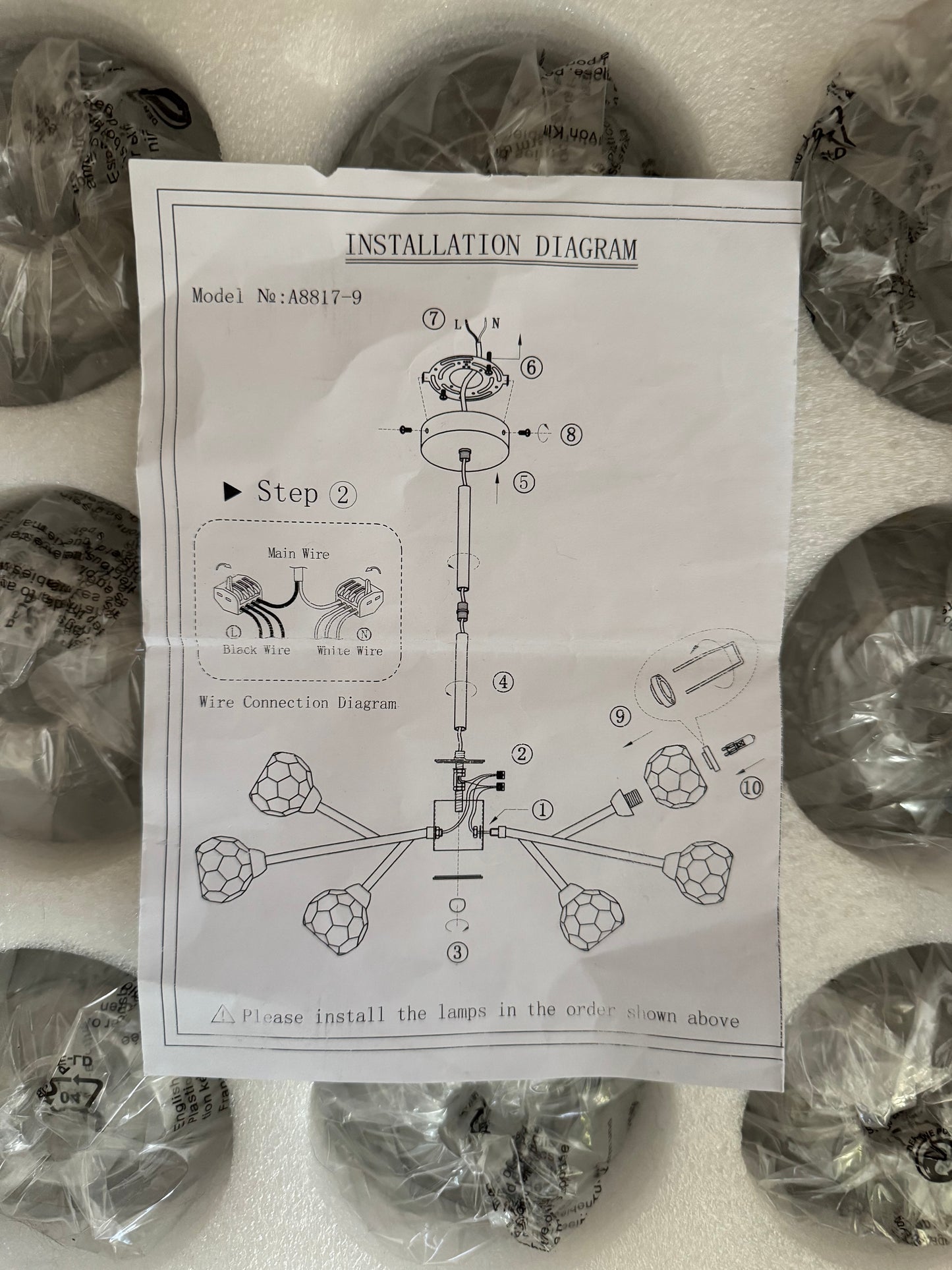 Brand New Chrome & Glass Ceiling Light