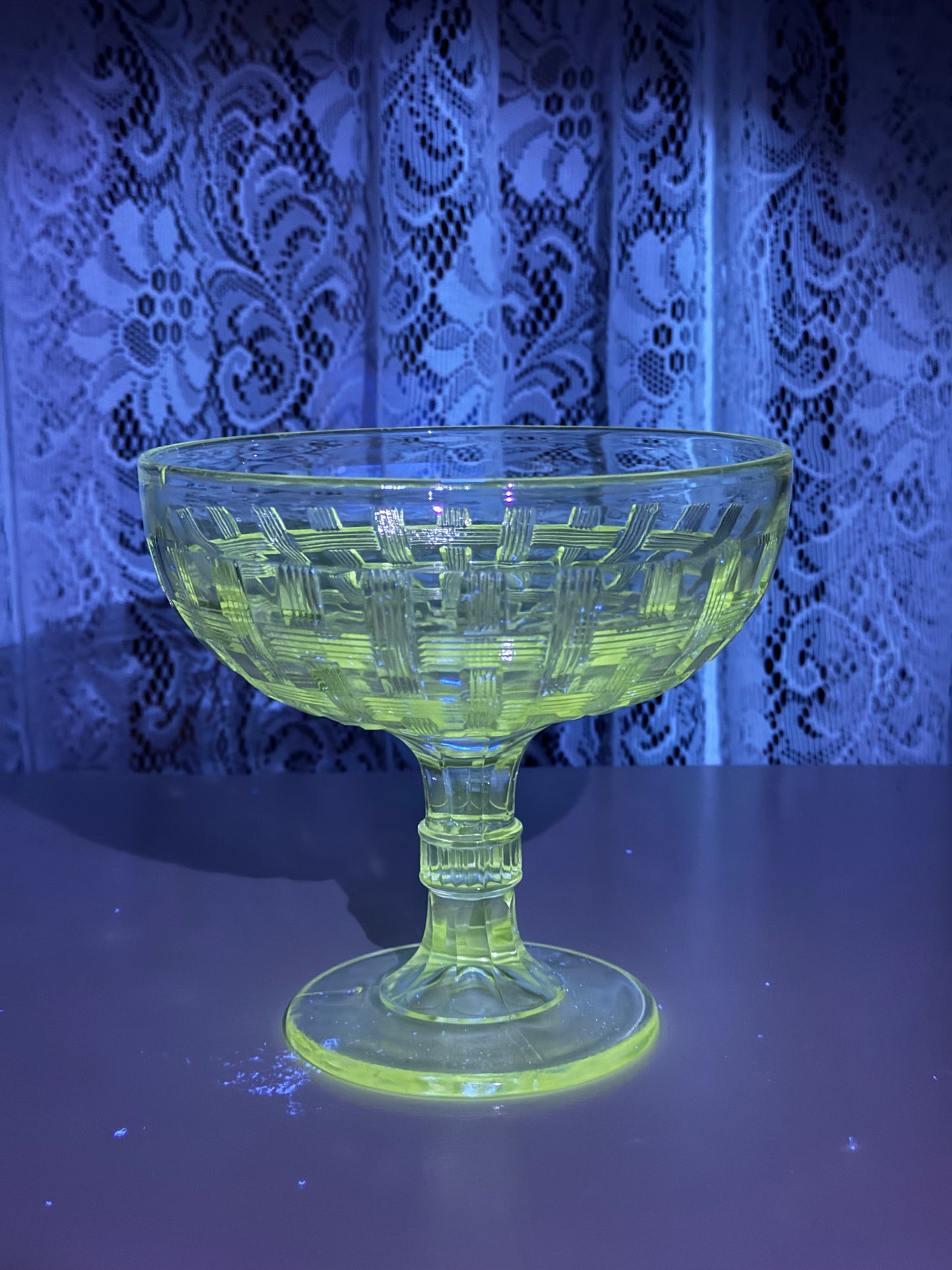 Manganese Glass Compote